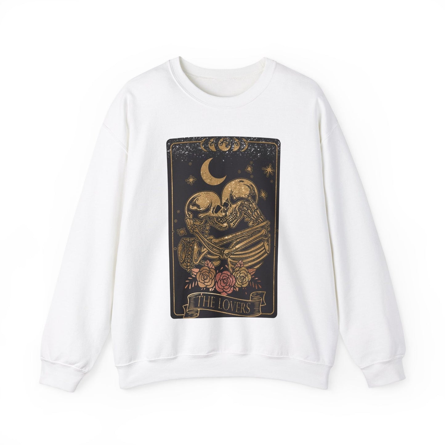 The Lovers Tarot Card Sweatshirt Spiritual Sweatshirt Skelton Tarot Witchy Gifts Dark Academia Emo Mystic Sweater Witchy Astrology Clothing