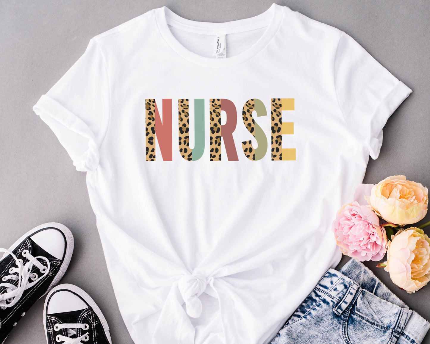 Leopard Nurse Shirt, Gift for Nurse, Nurse t-shirt for Women, RN Gifts, RN Graduation Gift, RN Student Tee, Cute Lpn Nurse T Shirt, Na Gifts