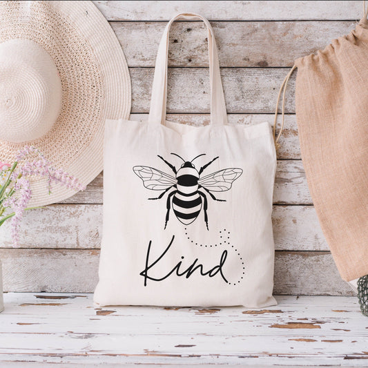 Be Kind Tote Bag Bee tote bag Positive Message Shoulder Bag Teacher Tote Librarians trendy tote bag bee tote cute bee bee gift save the bees