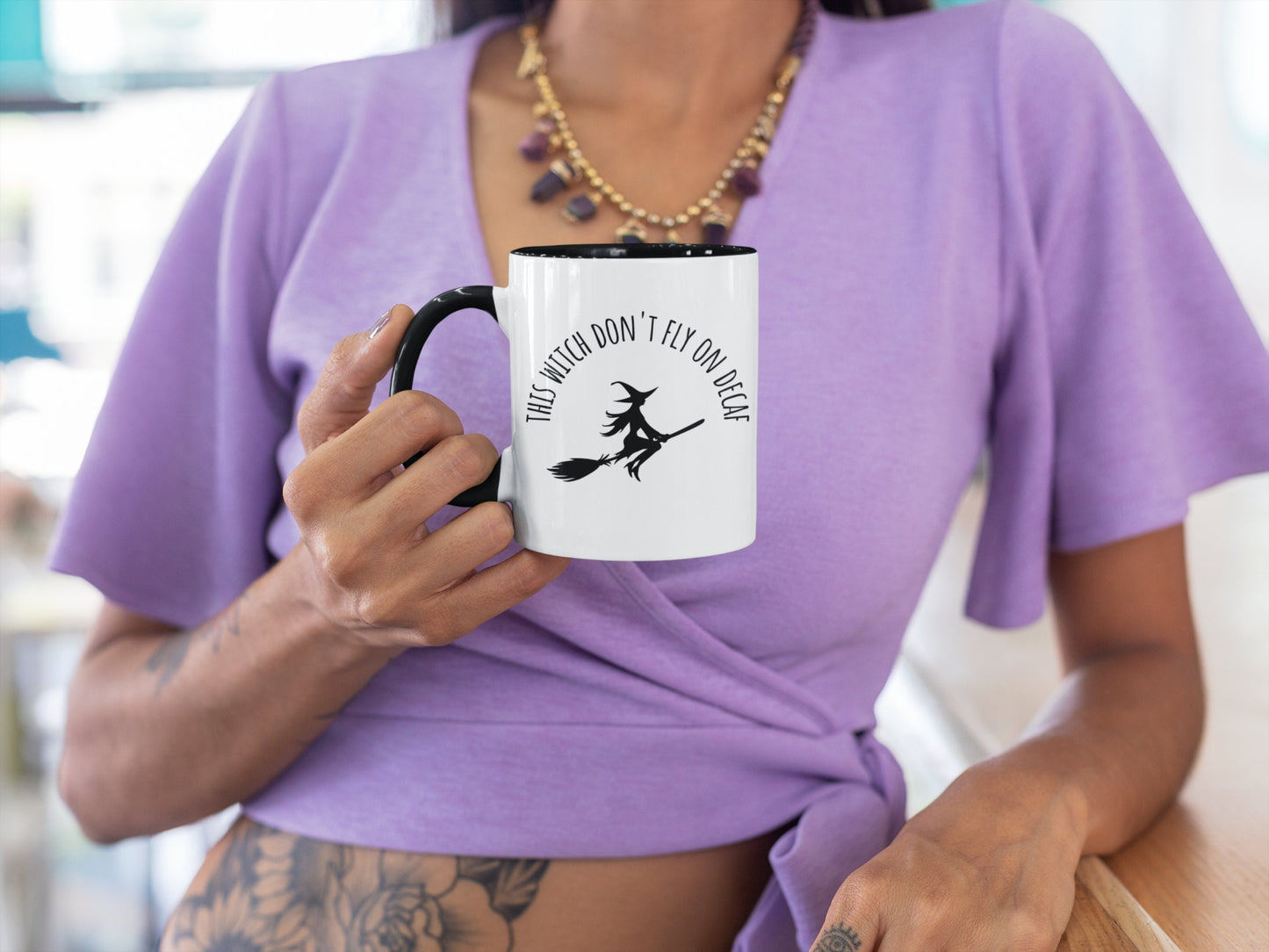 Witch Coffee Mug, Witches Brew Mug, Witchy Woman, This Witch Don't Fly on Decaf, Funny Coffee Mug, Fall Mug, Autumn Coffee Mug, Wiccan Mug