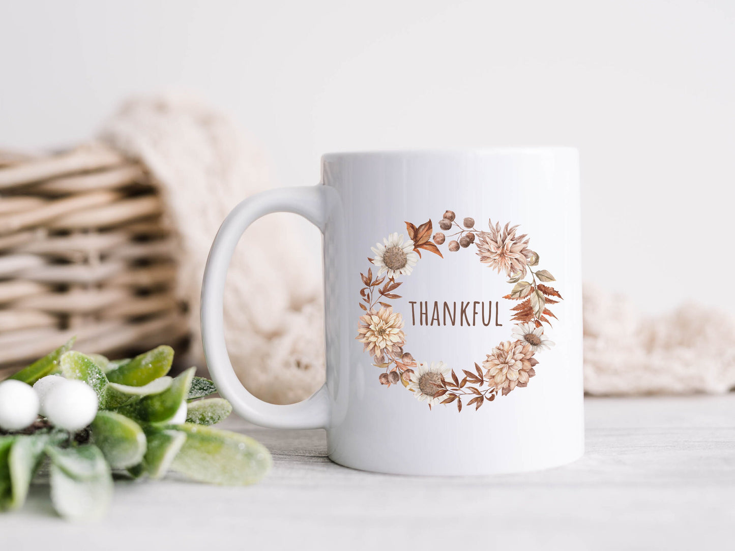 Thankful Autumn Mug, Fall Lovers Gift, Autumn Leaves Mug, Fall Season Mug, Fall Coffee Mug, Thankful Grateful Blessed Mug, Fall Coffee  Cup