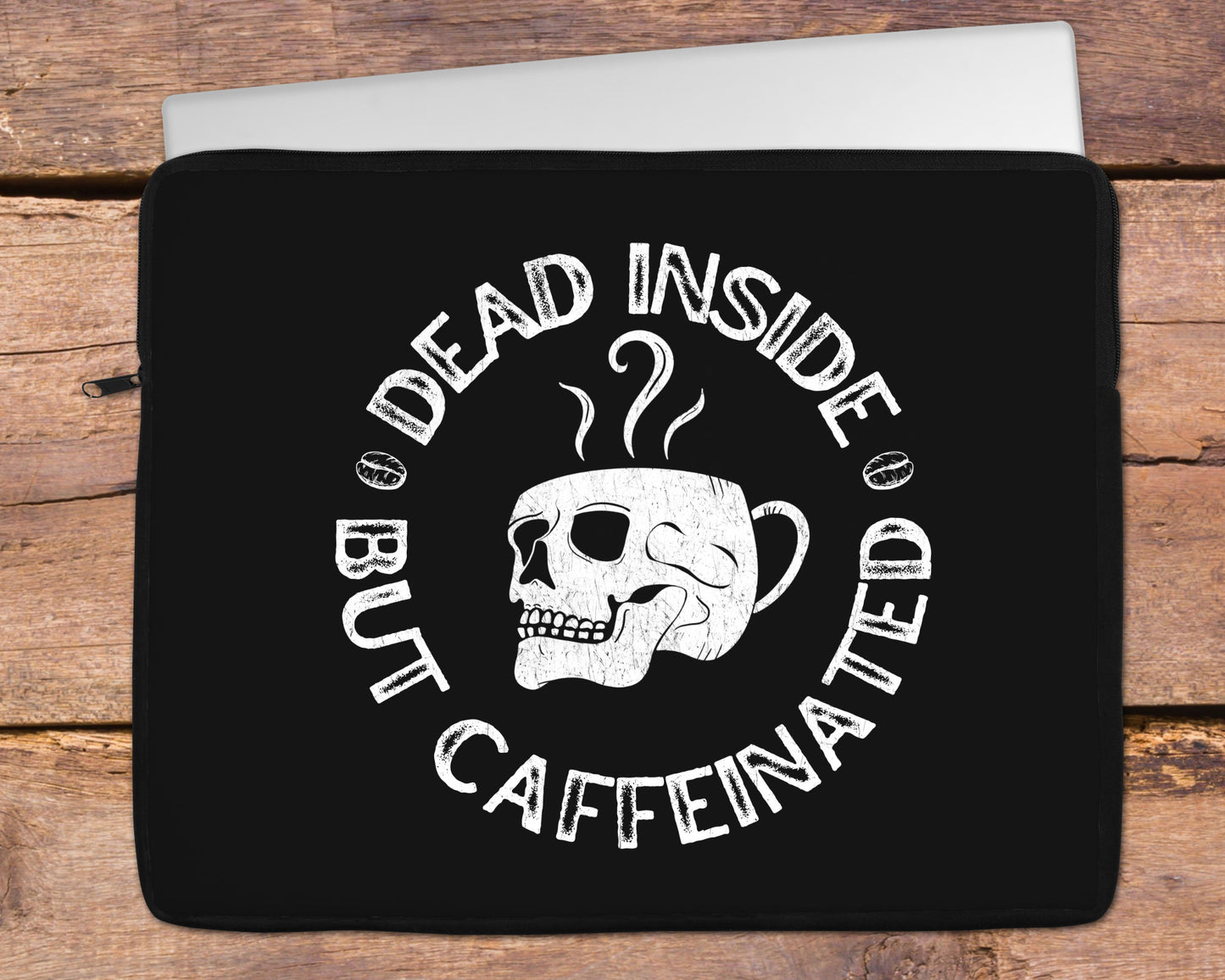 Dead Inside But Caffeinated Laptop Sleeve, Soft laptop sleeve, Skull Laptop Sleeve, Macbook Case, Macbook Sleeve, Skull Macbook Sleeve, Case
