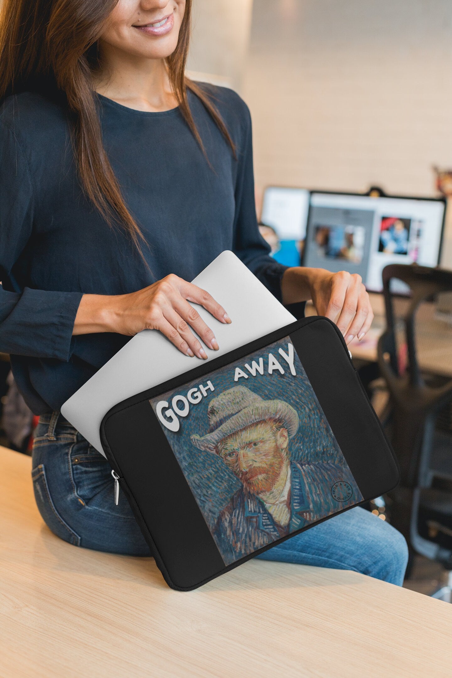 Funny Art Nerd Laptop Sleeve, Funny Vincent Van Gogh Laptop Sleeve, Vincent Van Gogh Laptop Case, Art Teacher Gift, Art Nerd Laptop Sleeve