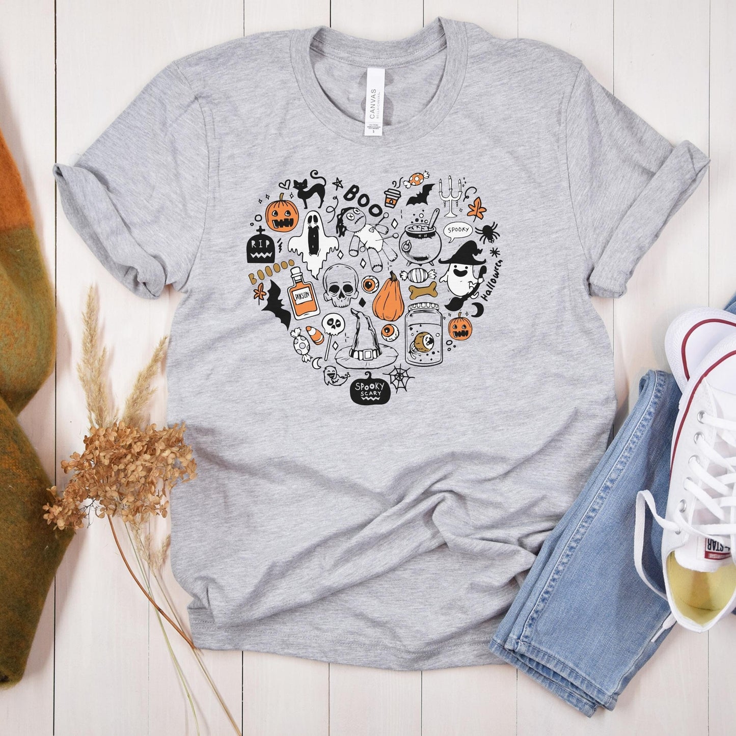Halloween Collage Heart Shirt, Cute Halloween TShirt for Women, It's The Little Things, Cute Teacher Halloween, Mom Halloween, Fall Shirt