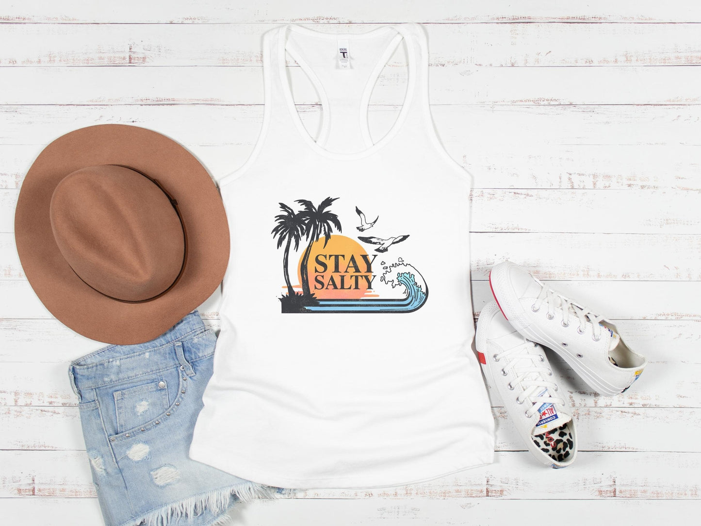 Stay Salty T Shirt, Tank Top, Retro Summer Shirt, Beach Vibes, Summer Vibes, Stay Beachy, Cute Summer Tank, Waves, Summer Days,Beach top