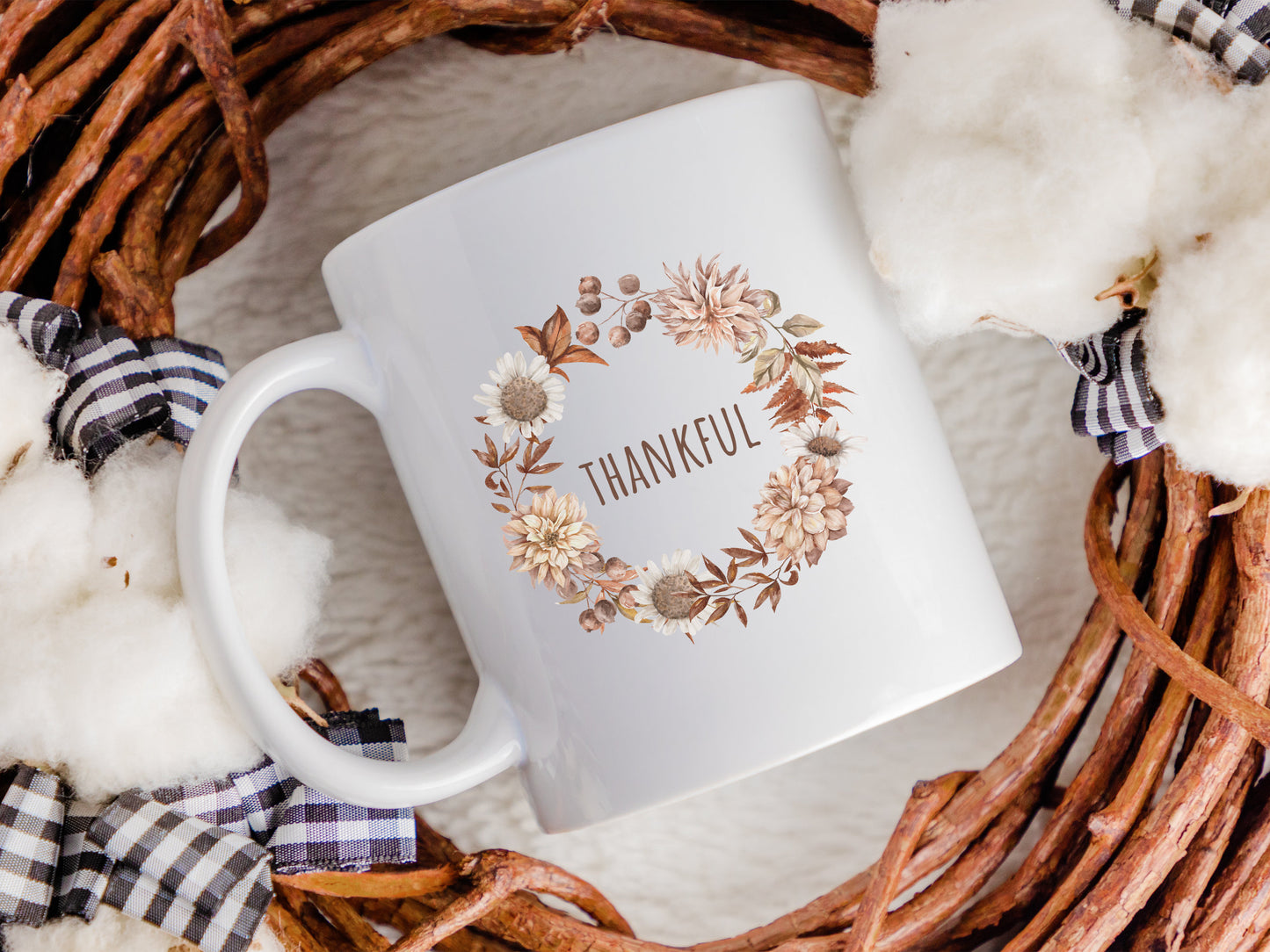 Thankful Autumn Mug, Fall Lovers Gift, Autumn Leaves Mug, Fall Season Mug, Fall Coffee Mug, Thankful Grateful Blessed Mug, Fall Coffee  Cup