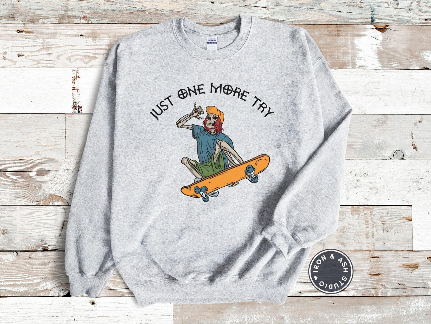 Funny Skateboarder Skeleton Sweatshirt, Skater Shirts Men, Retro Skateboarding Shirt, Skeleton Skateboard, Gifts For Him Boyfriend Christmas