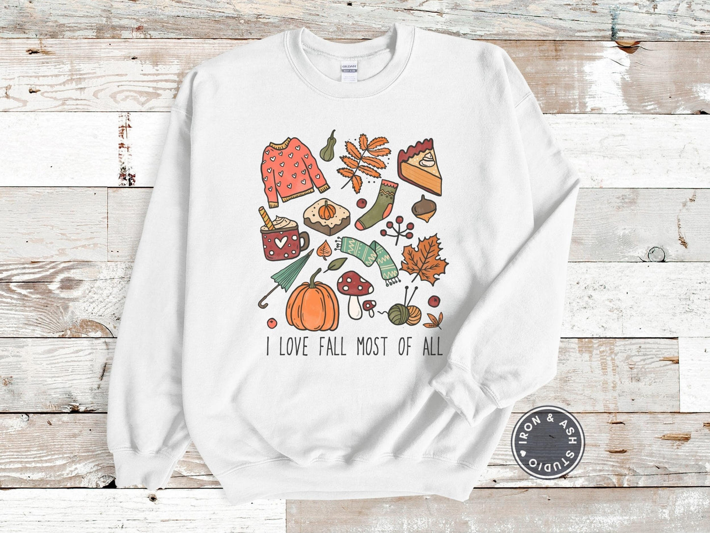 I Love Fall Most Of All Doodle Sweatshirt, Fall Sweaters For Women, Fall Doodle Shirt, It's Fall Y'all, Happy Fall Y'all, Fall Lover Gift