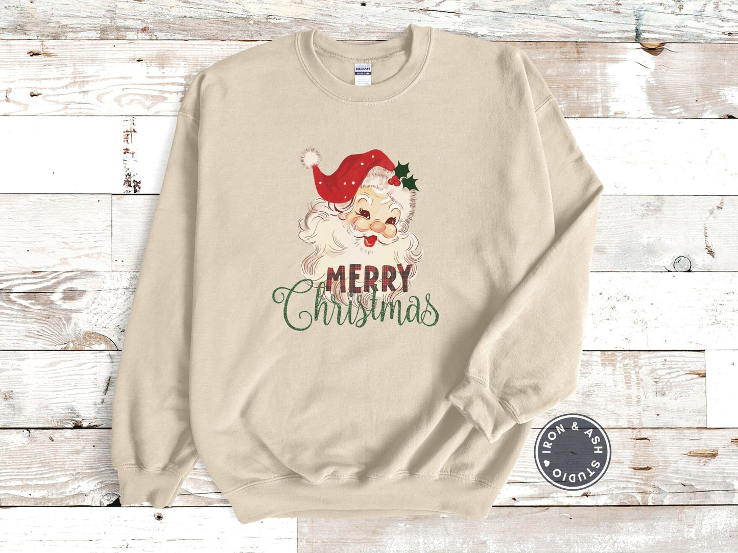 Retro Santa Sweatshirt, Merry Christmas Santa Sweater, Retro Santa Clause, Vintage Christmas Santa Shirt, Christmas Crewneck Women, Vintage