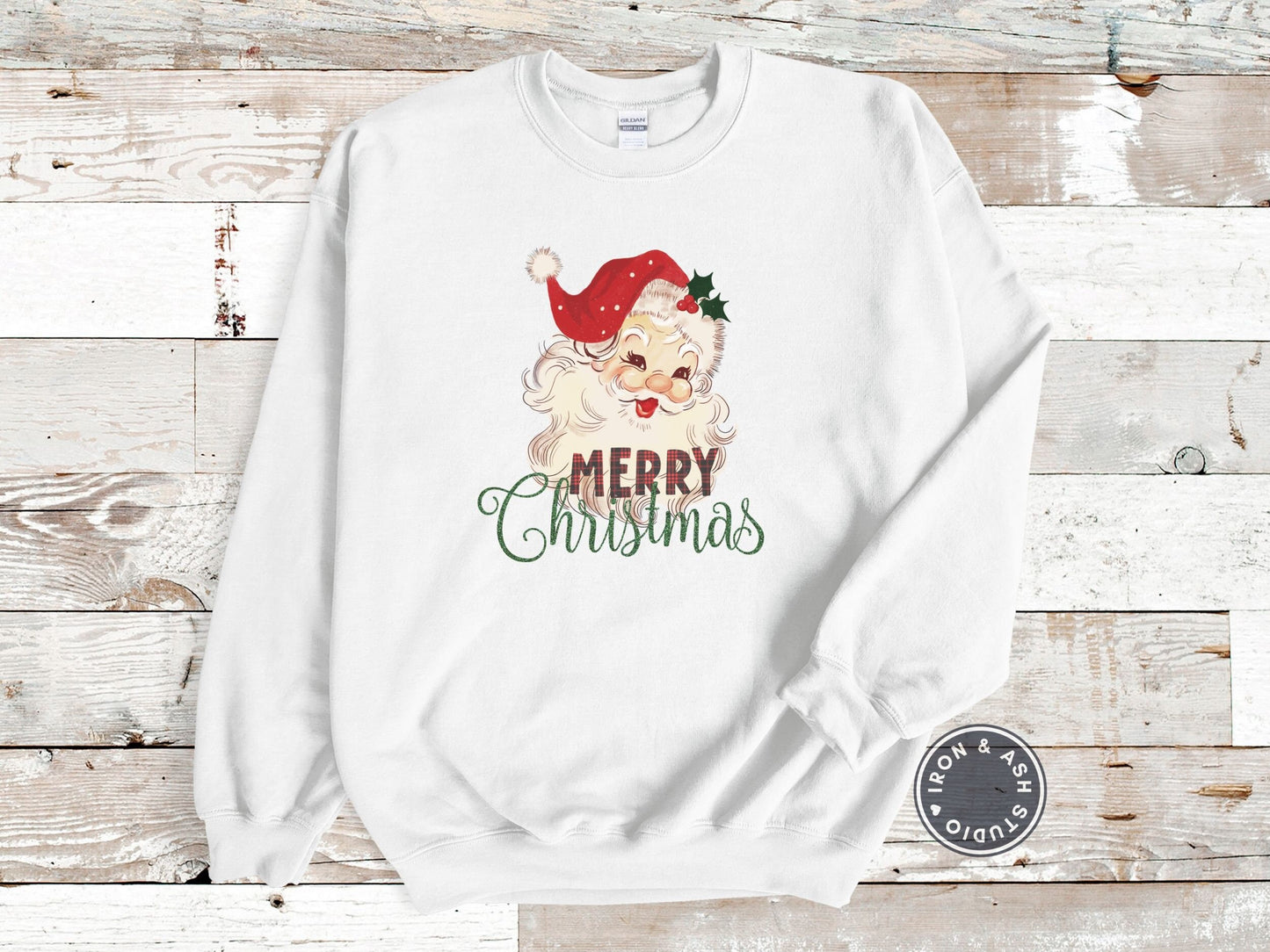 Retro Santa Sweatshirt, Merry Christmas Santa Sweater, Retro Santa Clause, Vintage Christmas Santa Shirt, Christmas Crewneck Women, Vintage