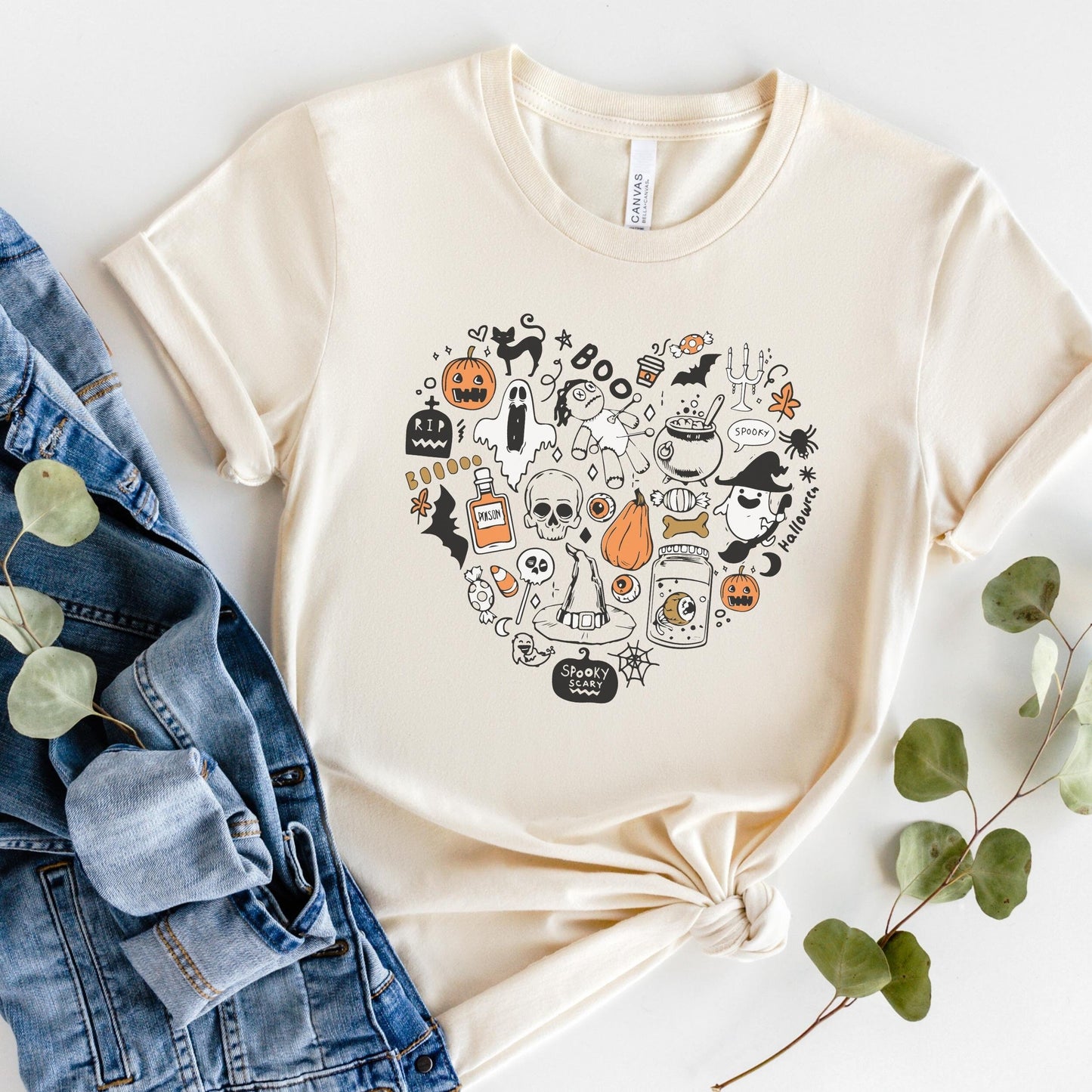 Halloween Collage Heart Shirt, Cute Halloween TShirt for Women, It's The Little Things, Cute Teacher Halloween, Mom Halloween, Fall Shirt
