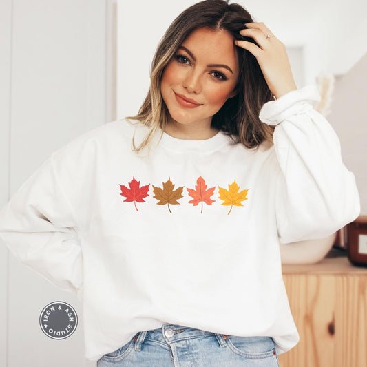 Fall Leaves Sweatshirt, Women's Fall Sweatshirt, Thanksgiving Outfit, Fall Themed Sweater, Fall Lover, Winter Sweatshirt, Fall Vibes Sweater