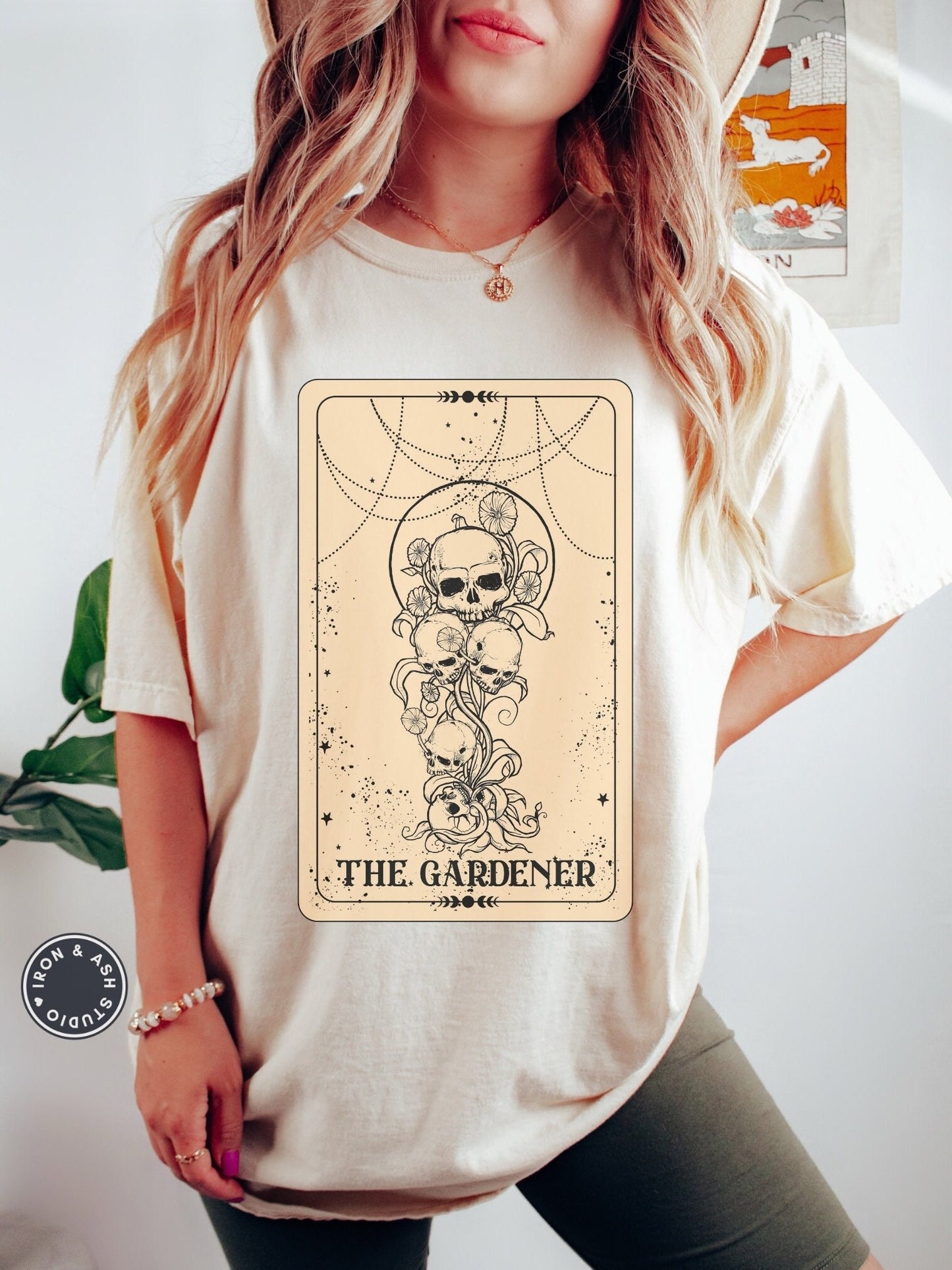 The Gardener Tarot Shirt Witchy Comfort Color Skeleton Tarot Tee Celestial TShirt Gardening Mystical Witchy Clothing Trendy Tarot Outfit