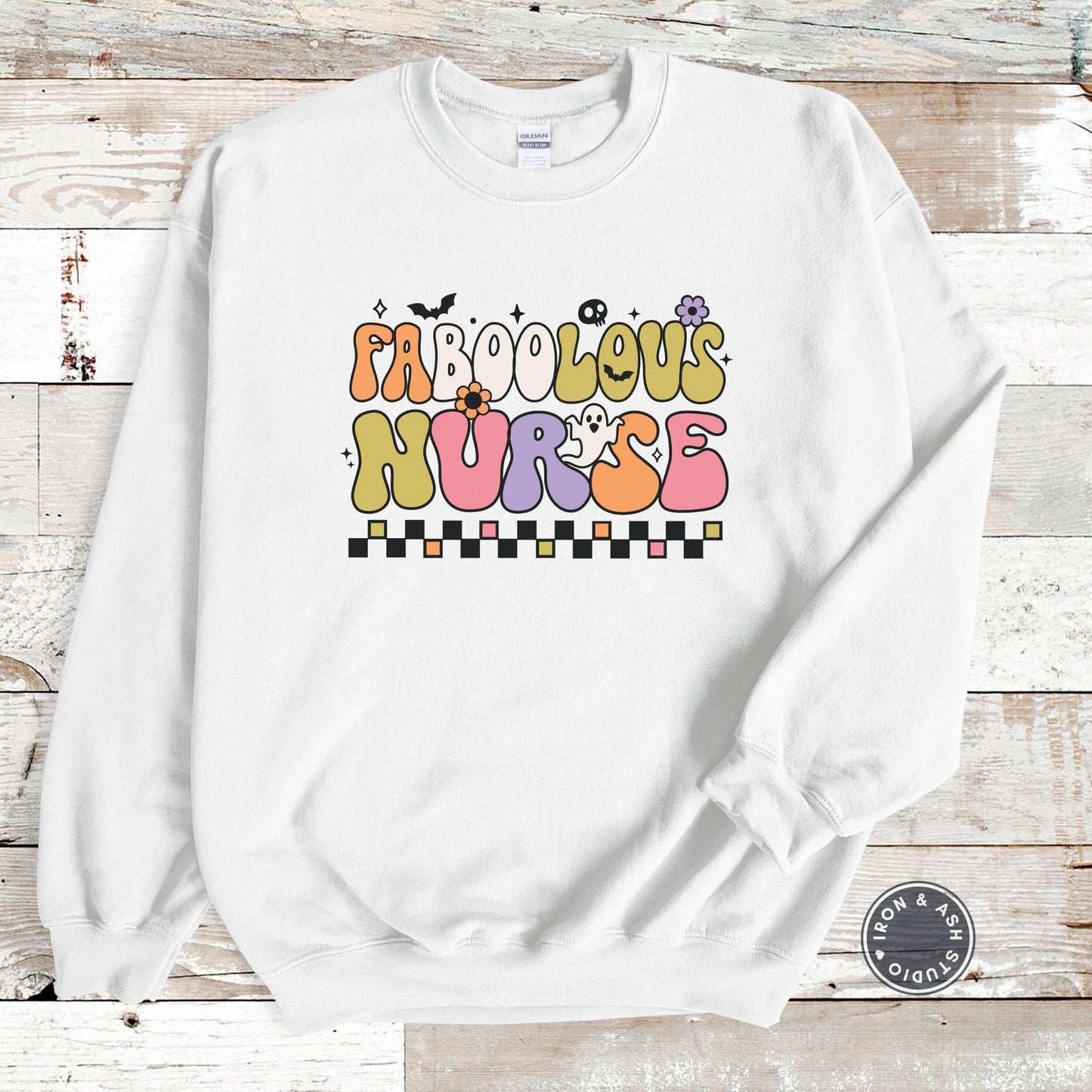 Faboolous Nurse Halloween Sweatshirt, Cute Ghost Sweatshirt, RN Halloween Shirt, Spooky Sweatshirt, Spooky Season Sweater, Fall Crewneck