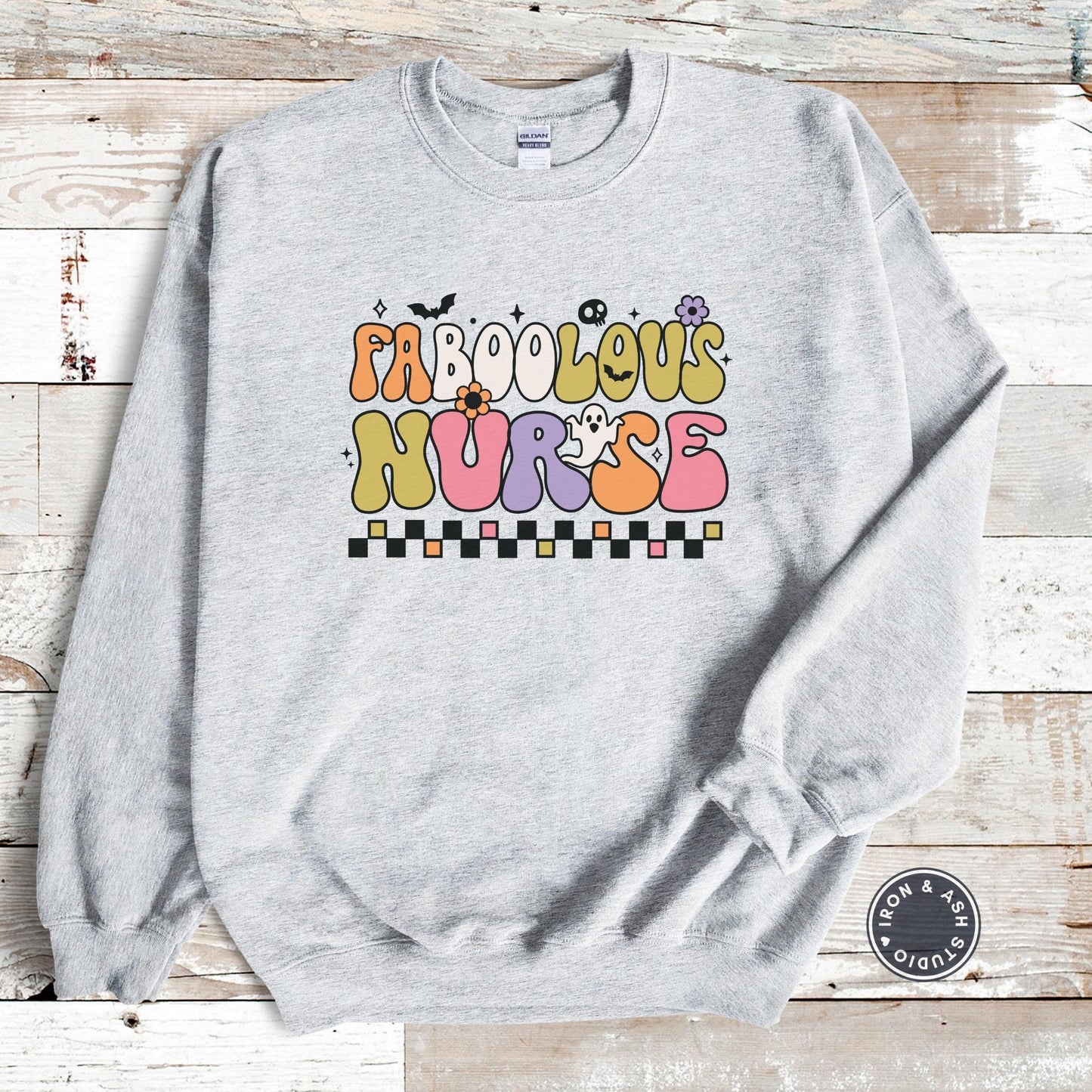 Faboolous Nurse Halloween Sweatshirt, Cute Ghost Sweatshirt, RN Halloween Shirt, Spooky Sweatshirt, Spooky Season Sweater, Fall Crewneck