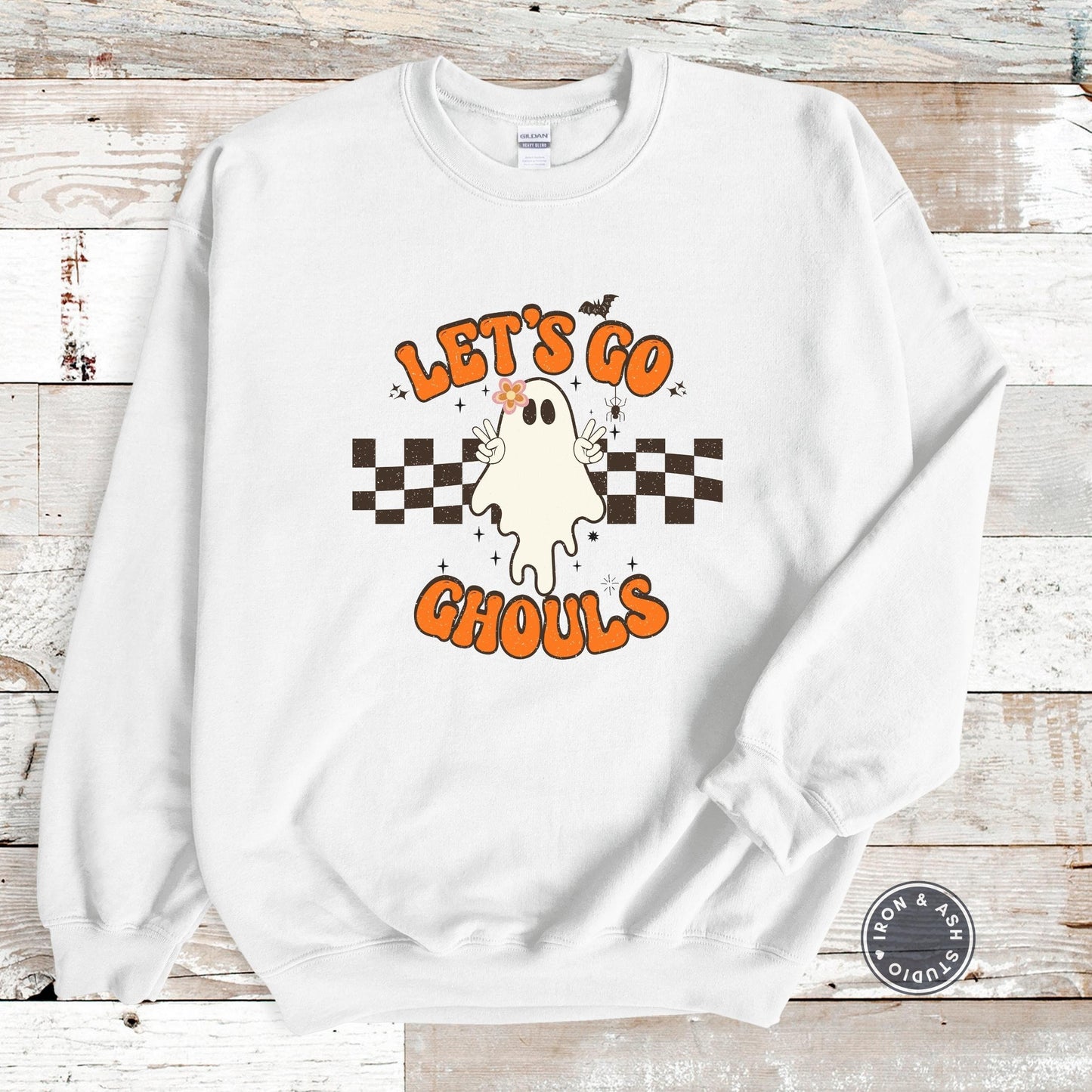 Let's Go Ghouls Ghost Sweatshirt, Cute Ghost Sweatshirt, Ghost Sweatshirt, Ghost Sweater, Funny Halloween Shirt, Retro, Spooky Season Vibes
