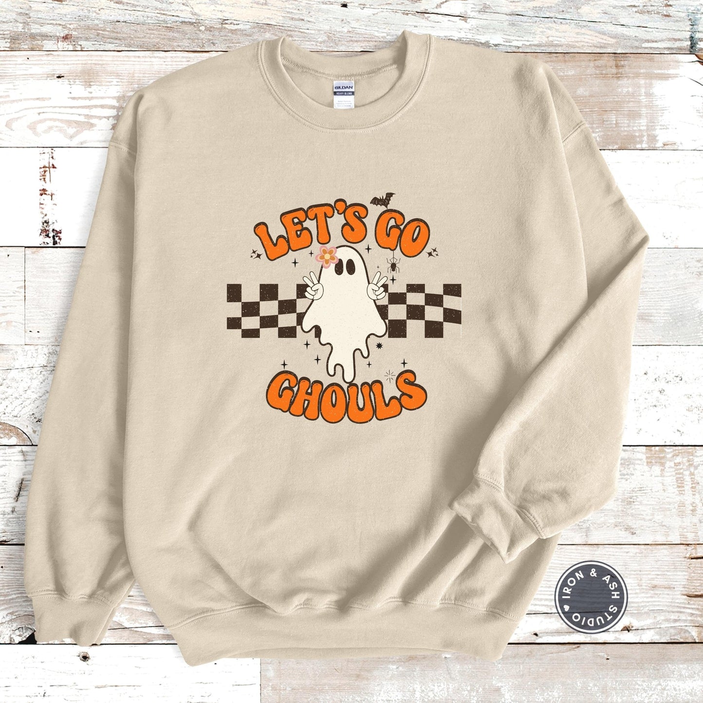 Let's Go Ghouls Ghost Sweatshirt, Cute Ghost Sweatshirt, Ghost Sweatshirt, Ghost Sweater, Funny Halloween Shirt, Retro, Spooky Season Vibes