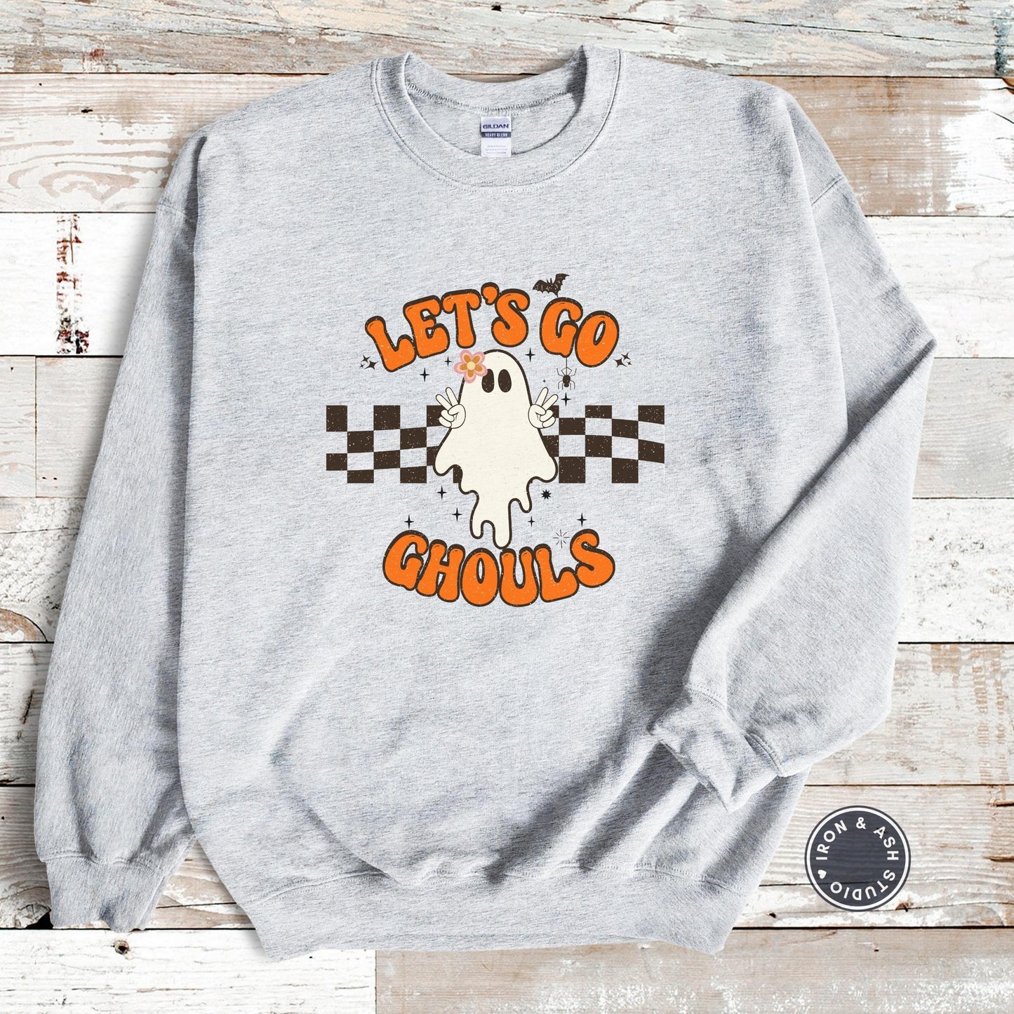 Let's Go Ghouls Ghost Sweatshirt, Cute Ghost Sweatshirt, Ghost Sweatshirt, Ghost Sweater, Funny Halloween Shirt, Retro, Spooky Season Vibes