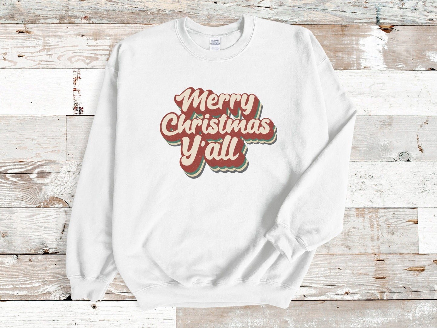 Merry Christmas Y'all Sweatshirt Retro, Southern Christmas Shirt, Christmas Lounging Sweater, Christmas Retro Holiday Sweatshirt for Women