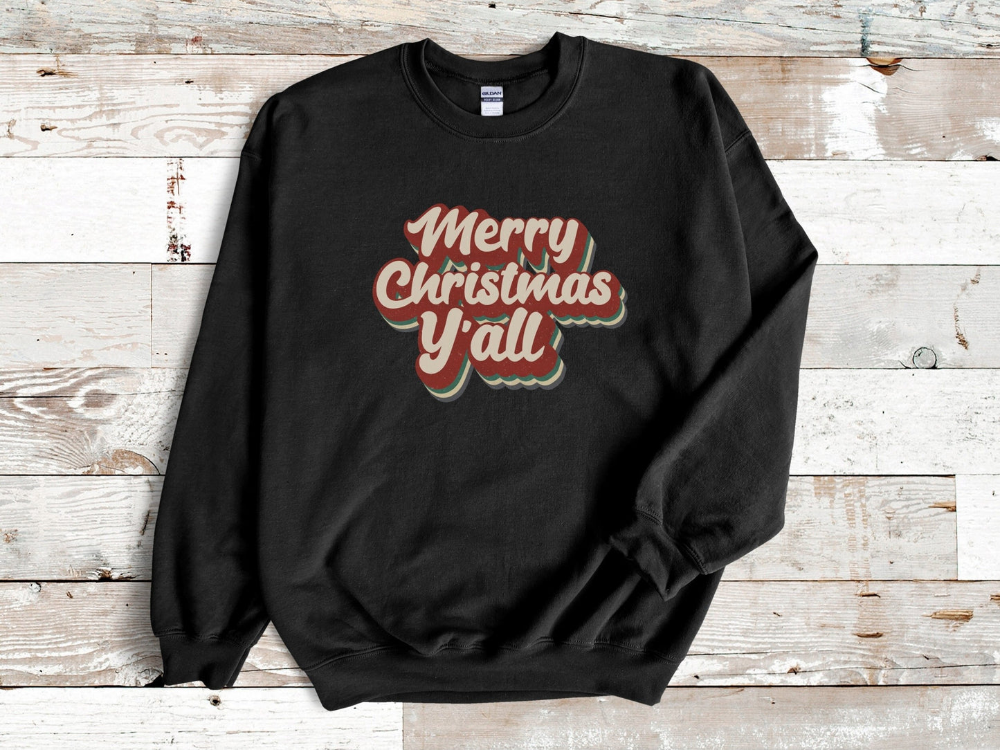 Merry Christmas Y'all Sweatshirt Retro, Southern Christmas Shirt, Christmas Lounging Sweater, Christmas Retro Holiday Sweatshirt for Women