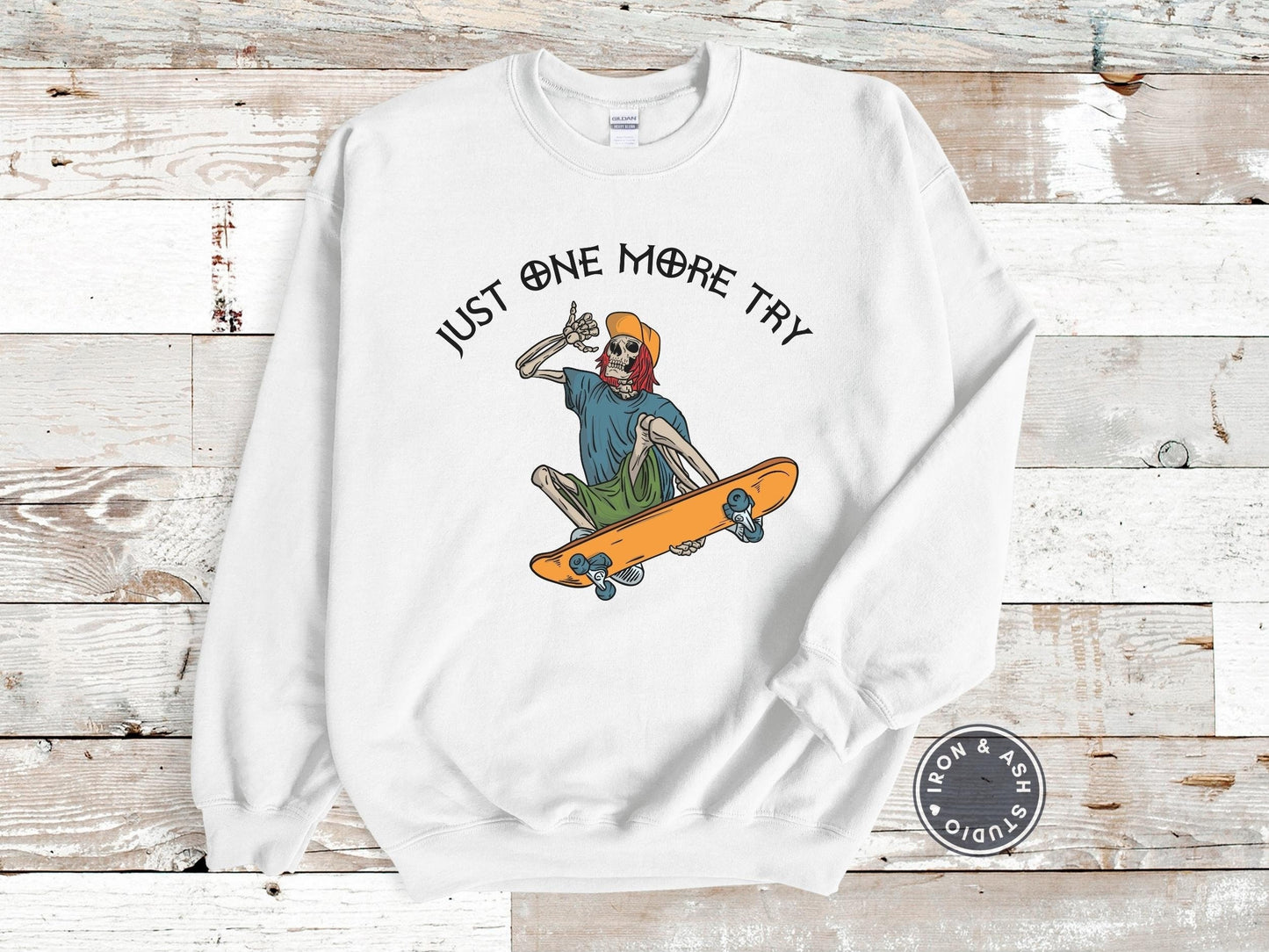 Funny Skateboarder Skeleton Sweatshirt, Skater Shirts Men, Retro Skateboarding Shirt, Skeleton Skateboard, Gifts For Him Boyfriend Christmas