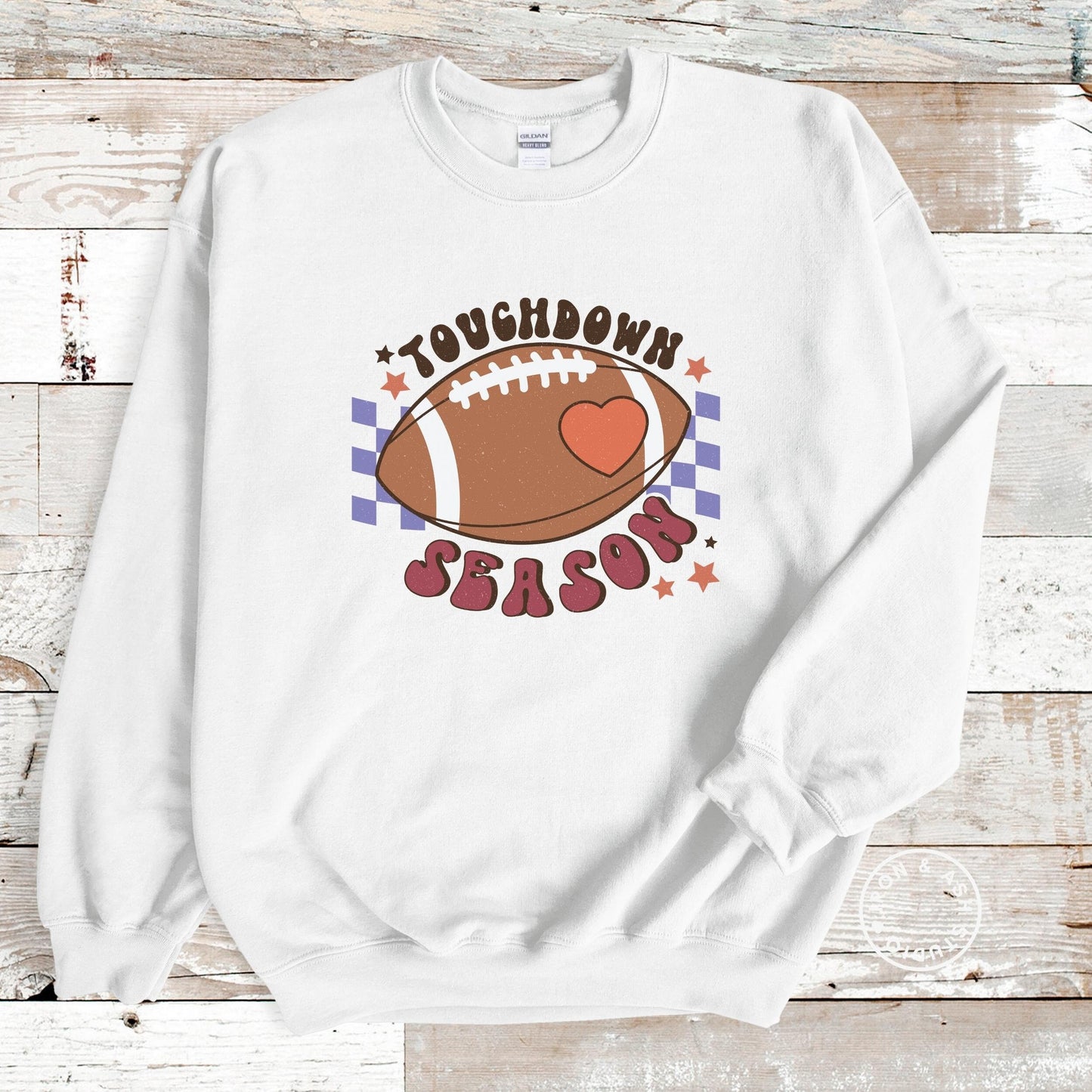 Retro Touchdown Season Sweatshirt Tis the Season Sweater Tailgate Apparel Football Mom Sweatshirt Game Day Sweater Fall Crewneck Tailgating