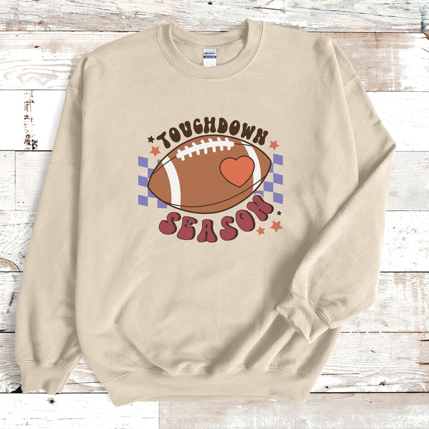 Retro Touchdown Season Sweatshirt Tis the Season Sweater Tailgate Apparel Football Mom Sweatshirt Game Day Sweater Fall Crewneck Tailgating