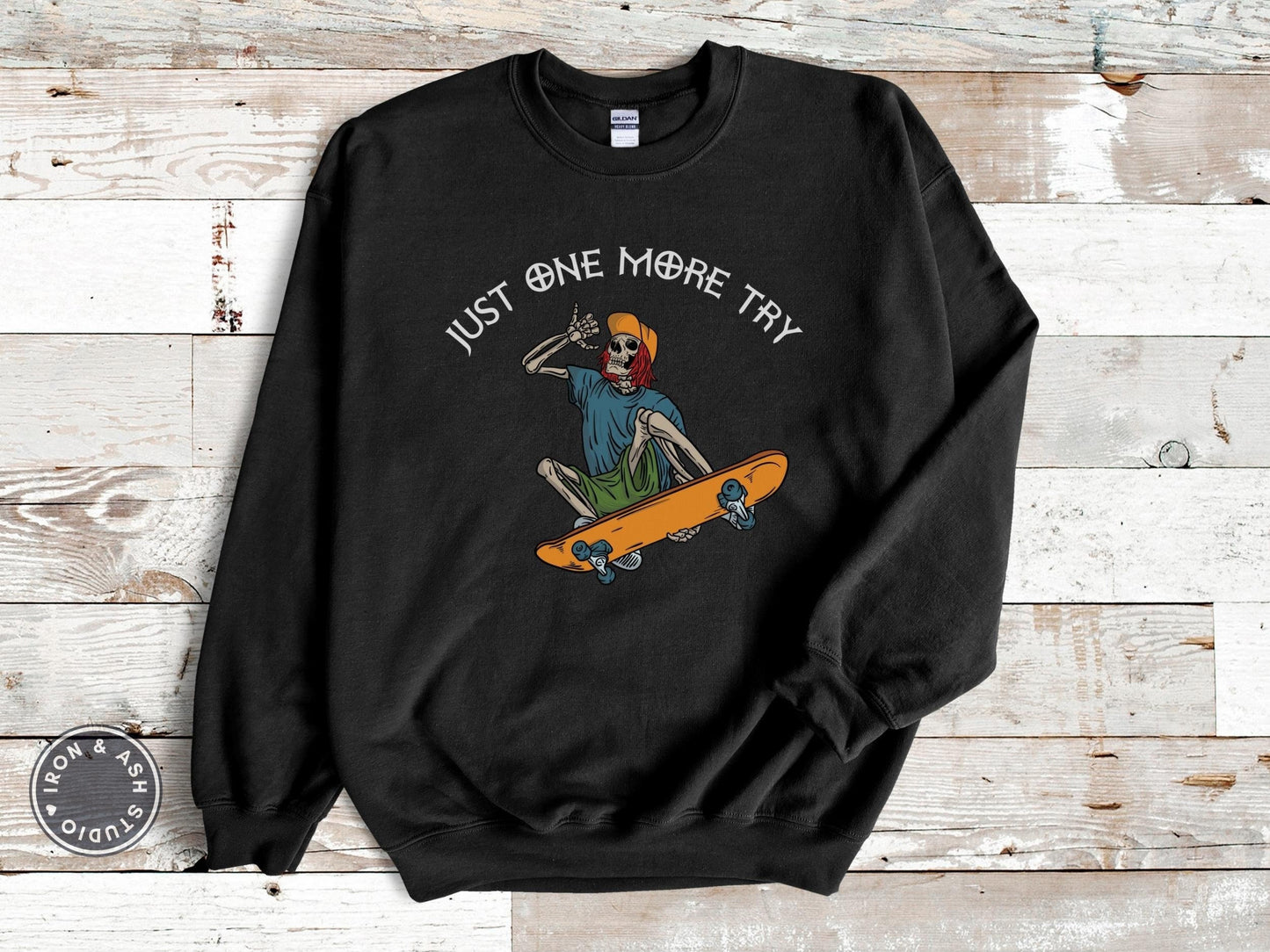Funny Skateboarder Skeleton Sweatshirt, Skater Shirts Men, Retro Skateboarding Shirt, Skeleton Skateboard, Gifts For Him Boyfriend Christmas