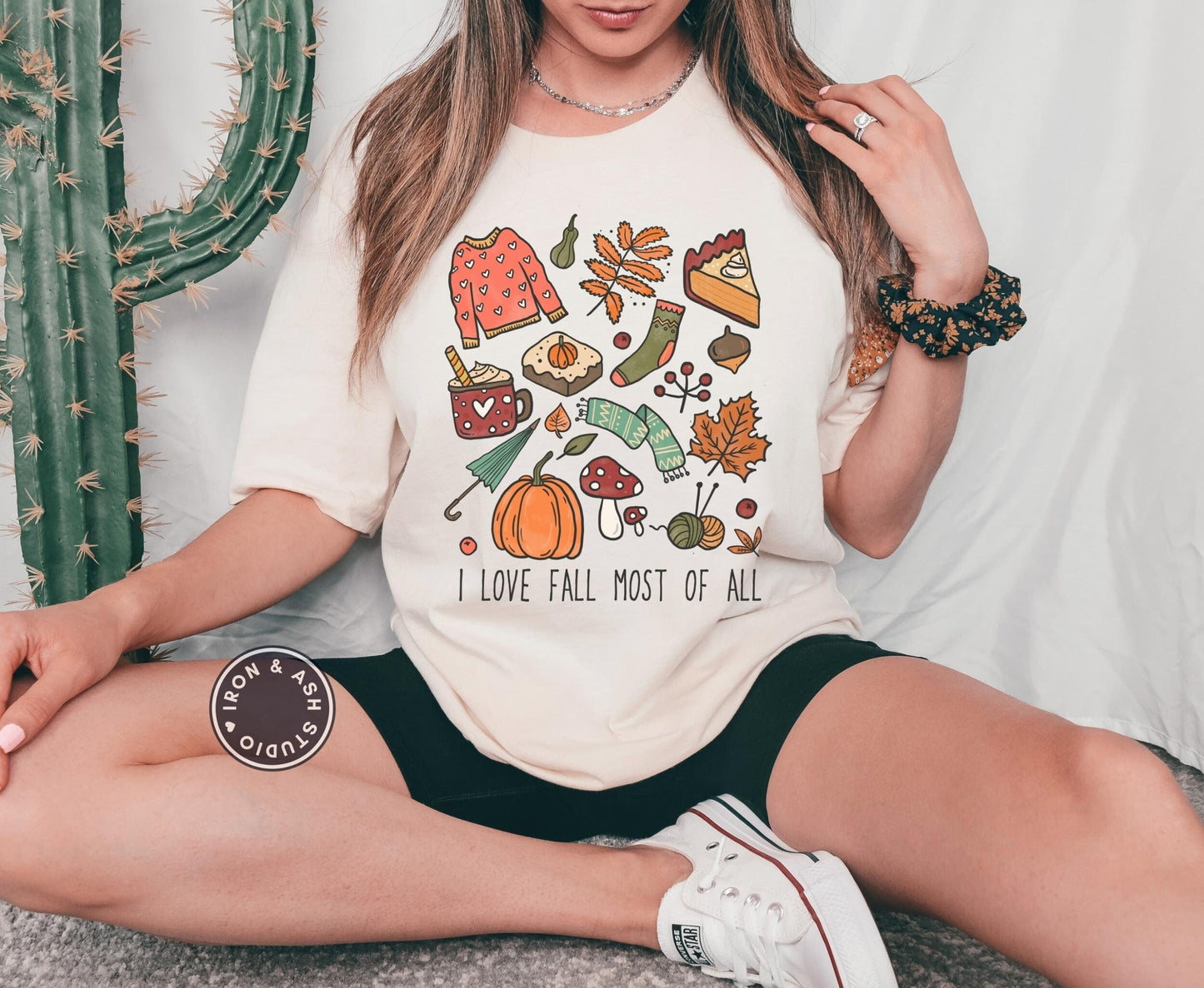 I Love Fall Most Of All Shirt, Fall Doodle Shirt, Fall Crewneck, Fall Shirts for Women, Happy Fall Y'all, Hello Fall T-Shirt, Hello Autumn