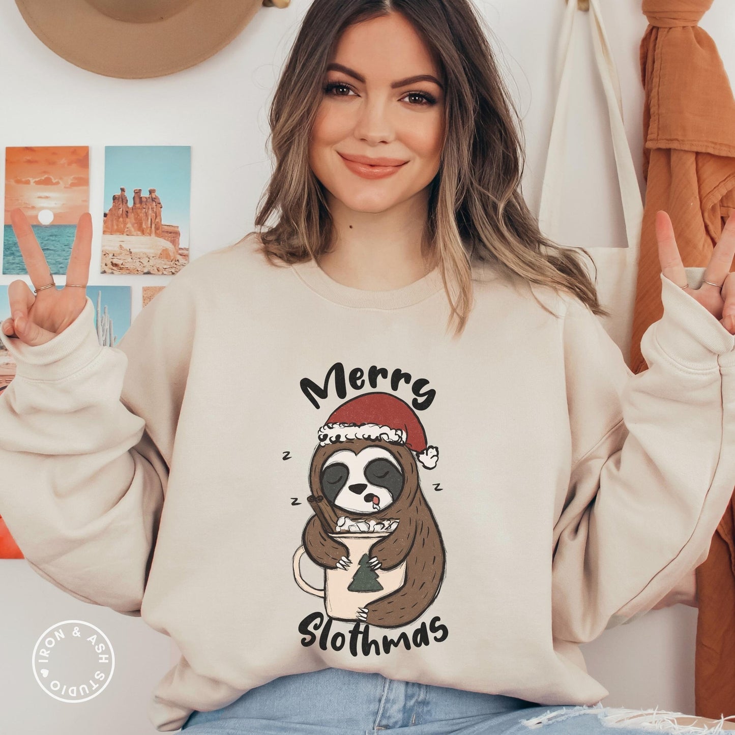 Merry Slothmas Christmas Sweater, Funny Christmas Sweatshirt Women, Christmas Family Sweatshirts, Funny Sloth Shirt, Sloth Lover Gift Sweats