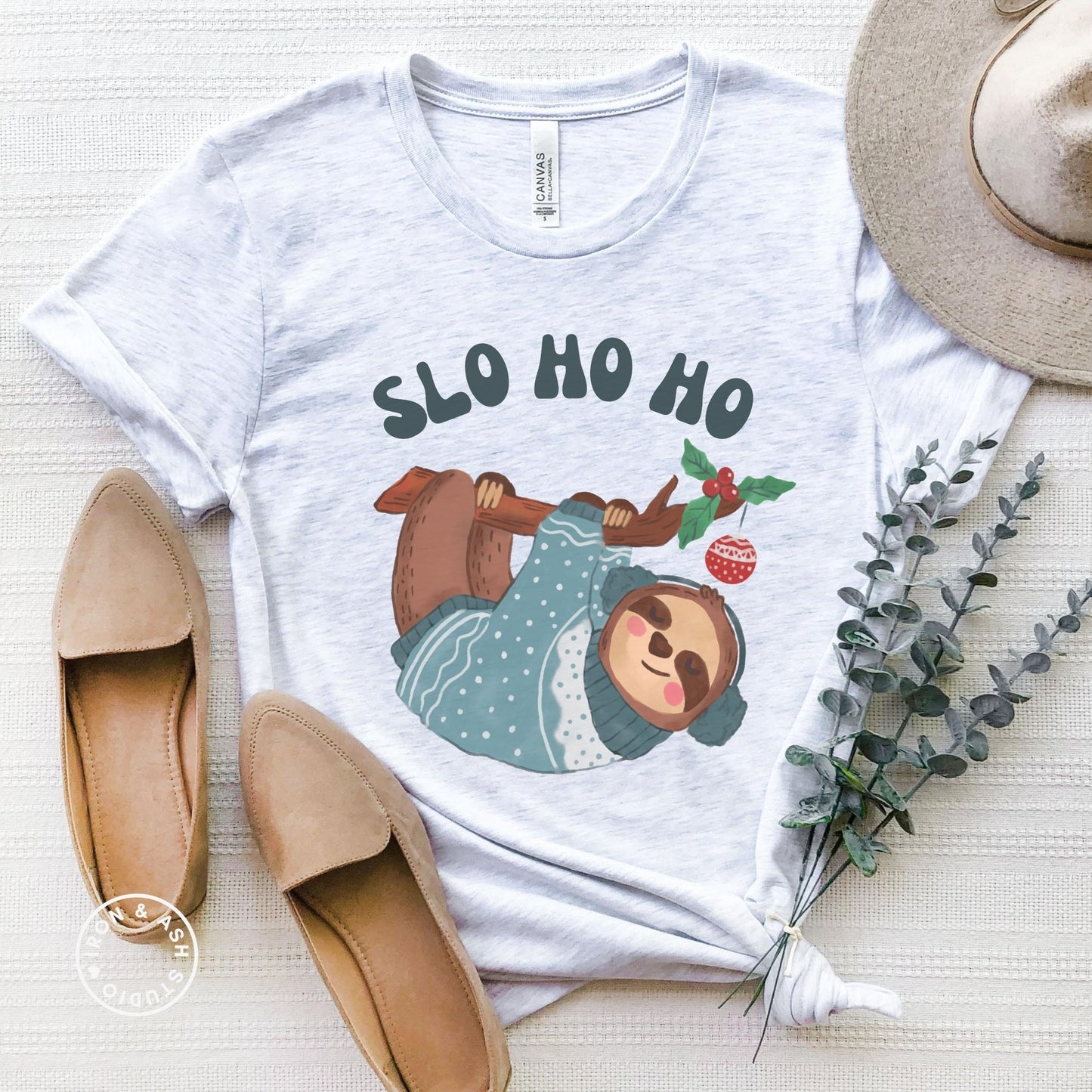 Funny Sloth Christmas Shirt, Funny Holiday Tee, Sloth Lover Gift, Holiday Crewneck TShirt, Merry and Bright, Christmas Pun Shirt, Sloth Gift