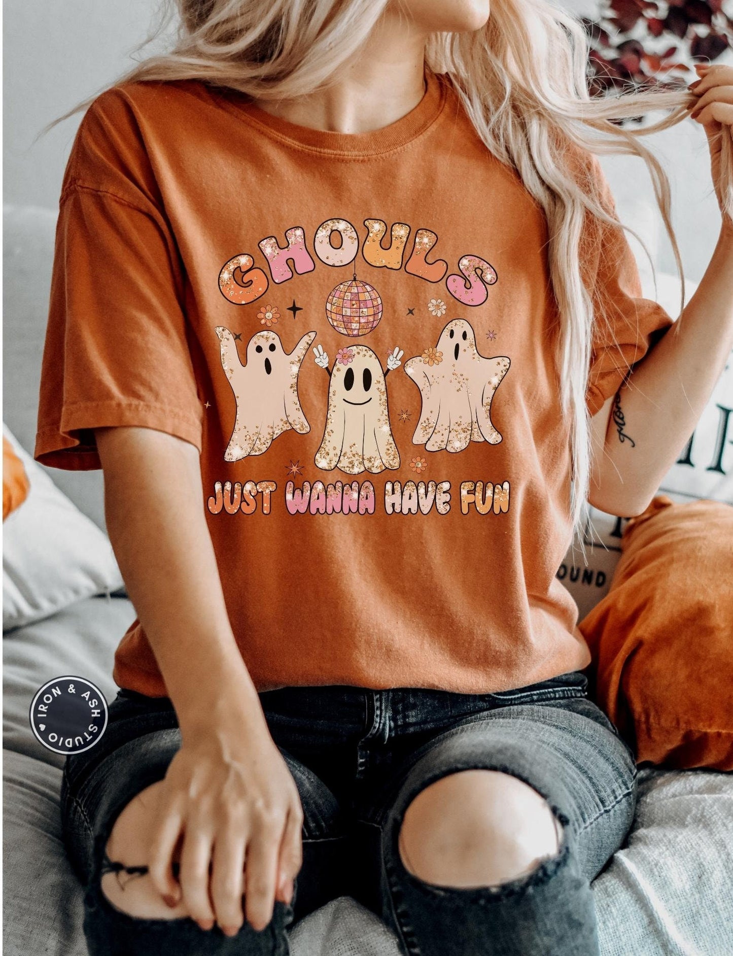 Retro Halloween Comfort Colors shirt, Ghouls Just Wanna Have Fun Shirt, Retro Halloween Shirt, Ghost Shirt, Ghouls Night Out Shirt