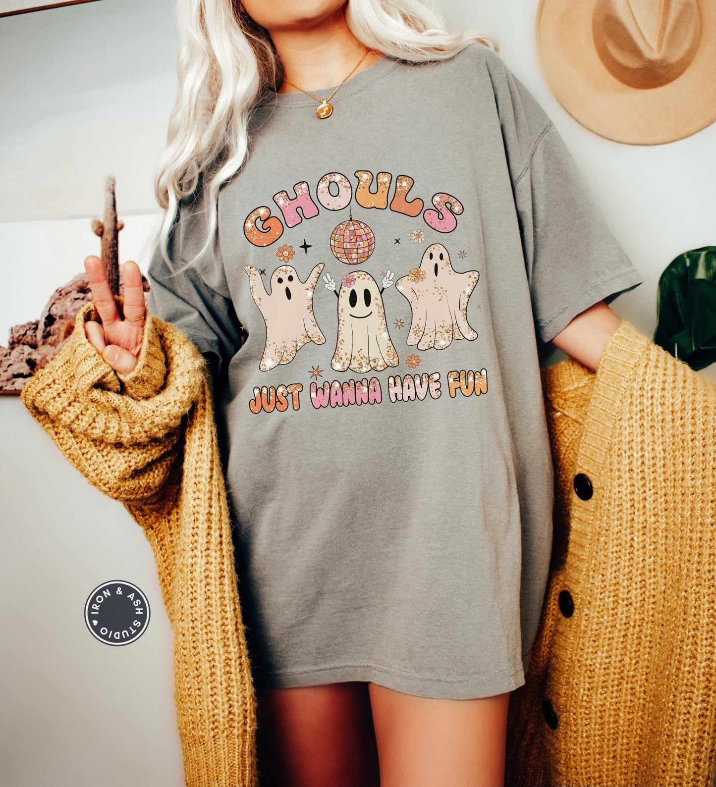 Retro Halloween Comfort Colors shirt, Ghouls Just Wanna Have Fun Shirt, Retro Halloween Shirt, Ghost Shirt, Ghouls Night Out Shirt