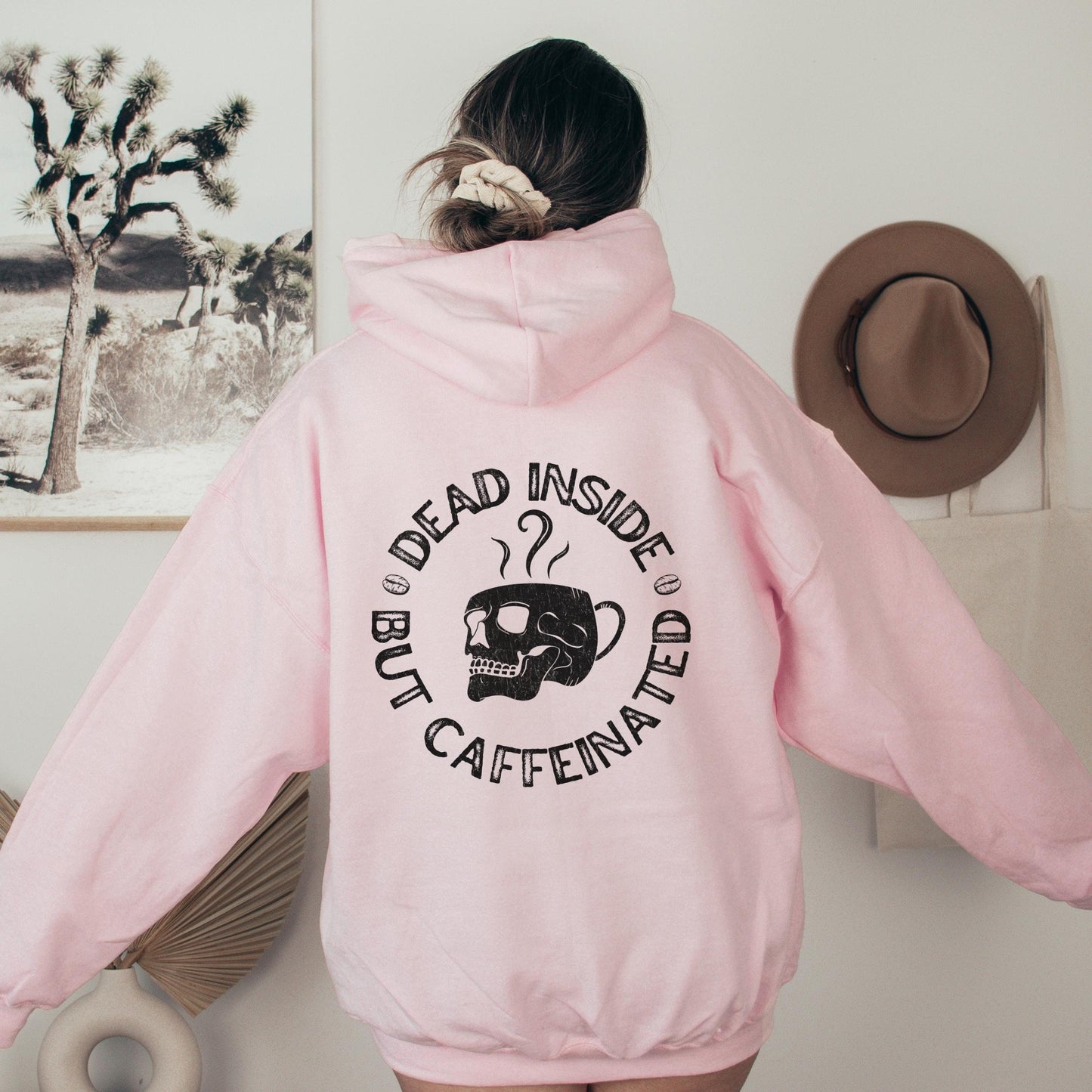 Dead Inside But Caffeinated Hoodie, Skeleton Hoodie, Coffee Hoodie, Skull Hoodie, Dead inside Shirt, Fall Coffee Shirt