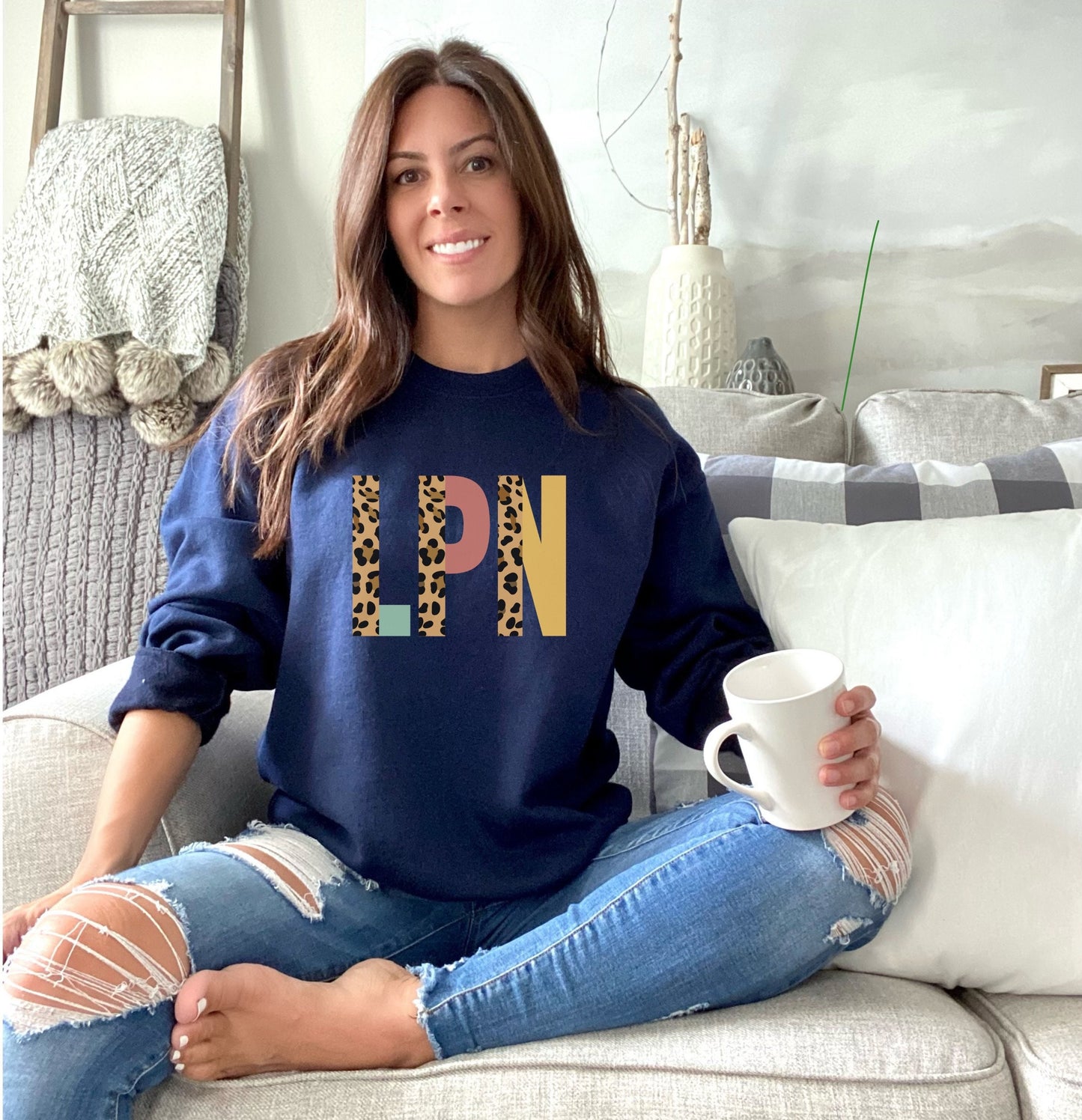 LPN Sweatshirt, Leopard Nurse Sweater, LPN gift, Gift for Nurse, Nurses Appreciation Week Gift, Leopard LPN Crewneck, Lpn Student Gift