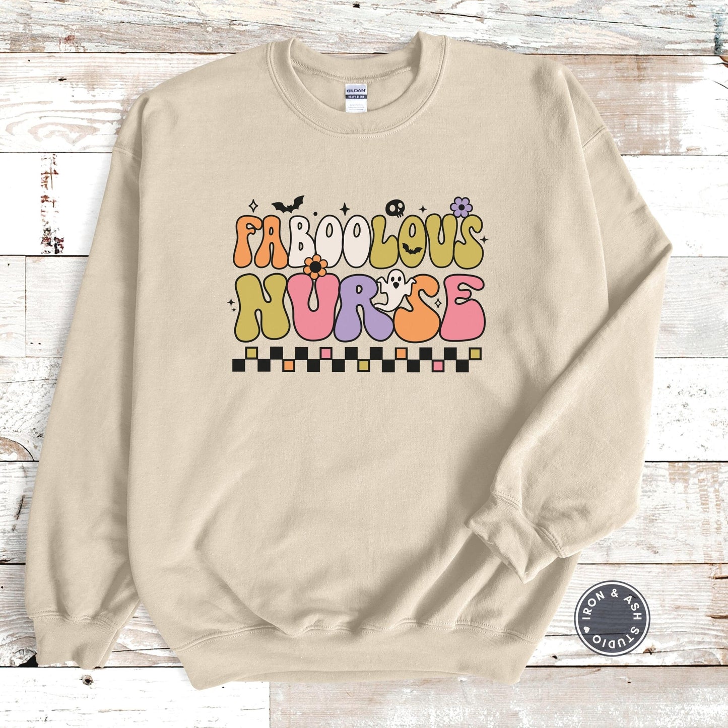 Faboolous Nurse Halloween Sweatshirt, Cute Ghost Sweatshirt, RN Halloween Shirt, Spooky Sweatshirt, Spooky Season Sweater, Fall Crewneck