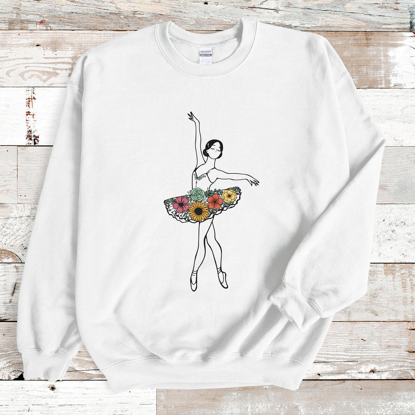 Ballet Sweater, Ballet Sweatshirt, Dance Crew Shirt, Dance Teacher Sweatshirt, Floral Ballerina, Dancer Gifts for Girls, Ballet Dancer Gift