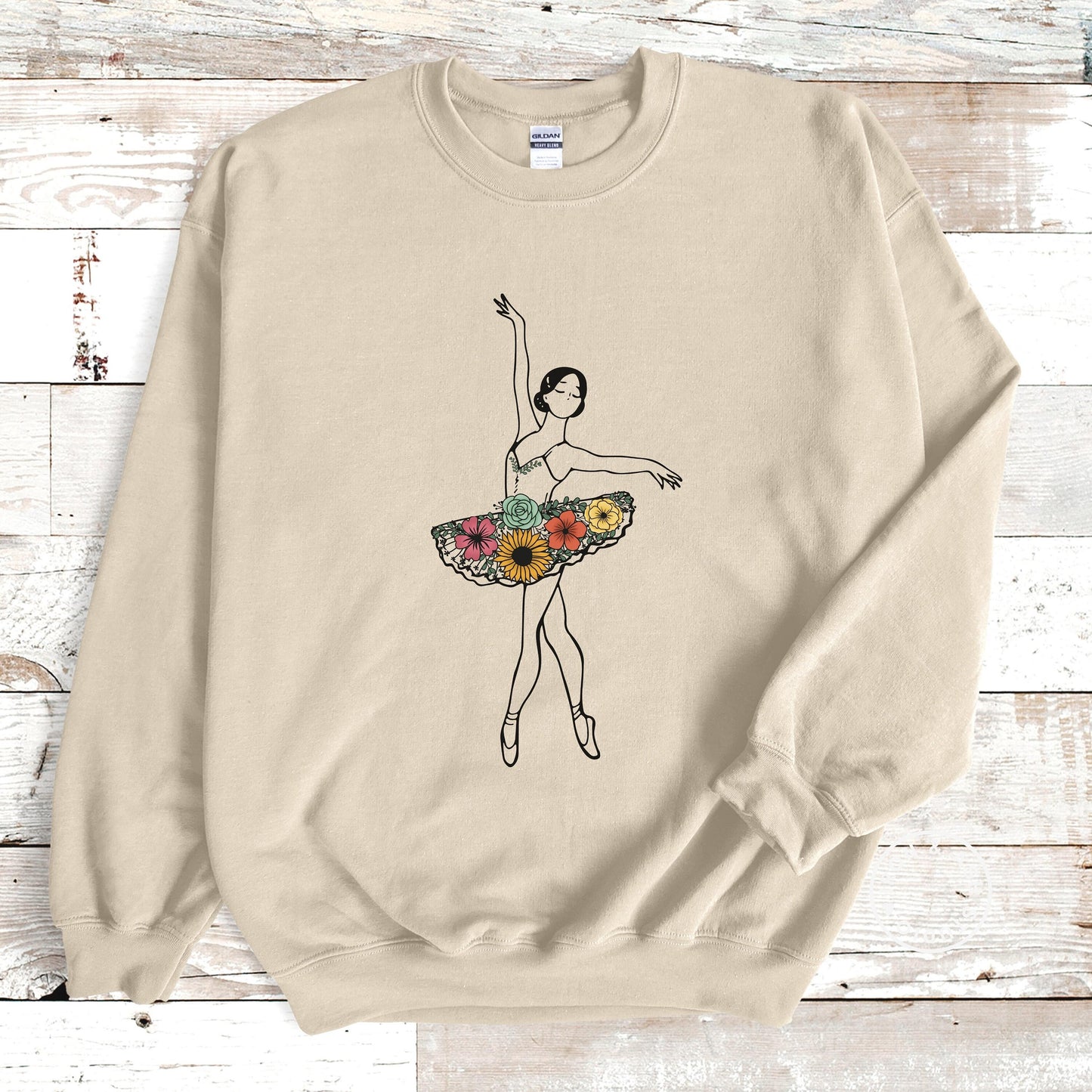 Ballet Sweater, Ballet Sweatshirt, Dance Crew Shirt, Dance Teacher Sweatshirt, Floral Ballerina, Dancer Gifts for Girls, Ballet Dancer Gift