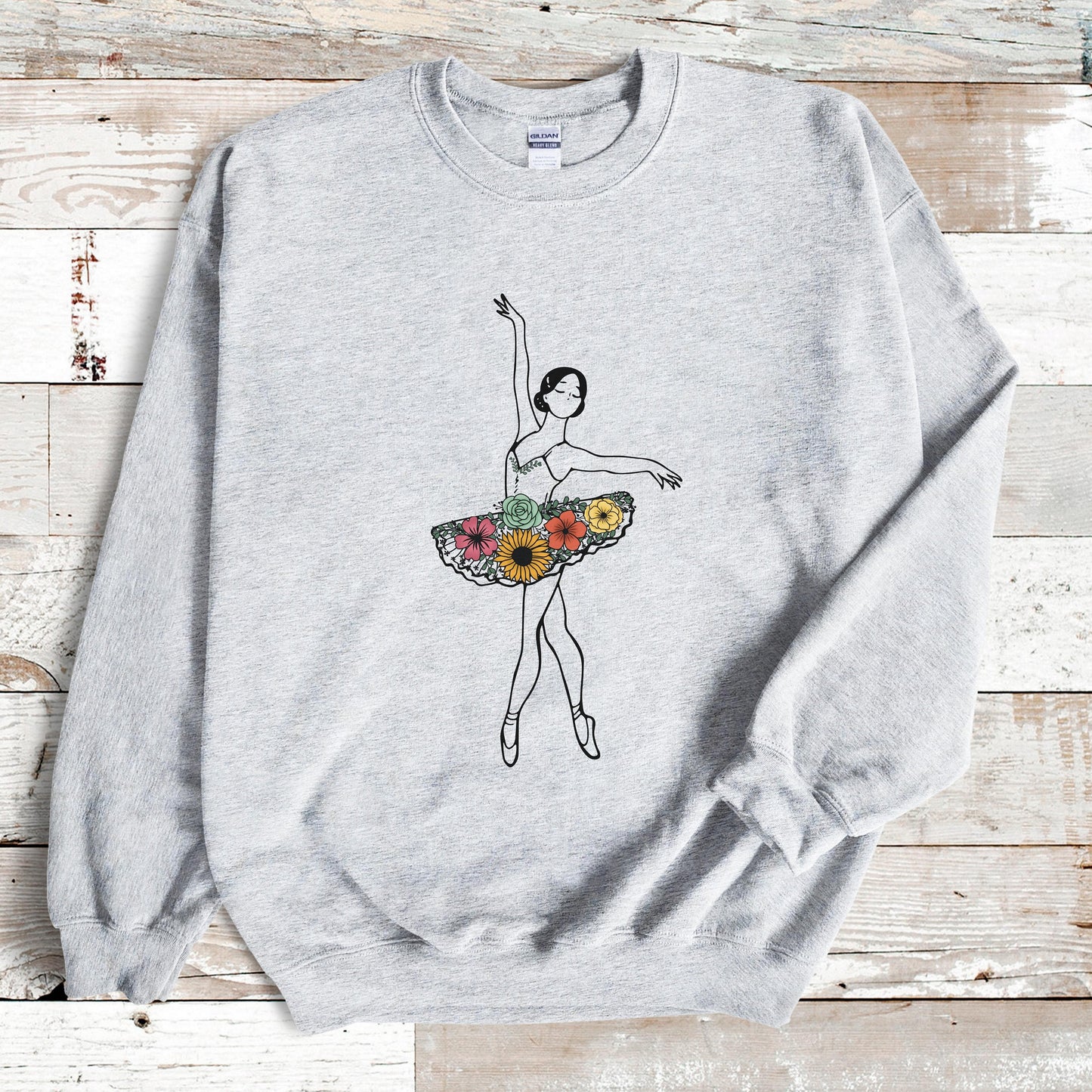 Ballet Sweater, Ballet Sweatshirt, Dance Crew Shirt, Dance Teacher Sweatshirt, Floral Ballerina, Dancer Gifts for Girls, Ballet Dancer Gift