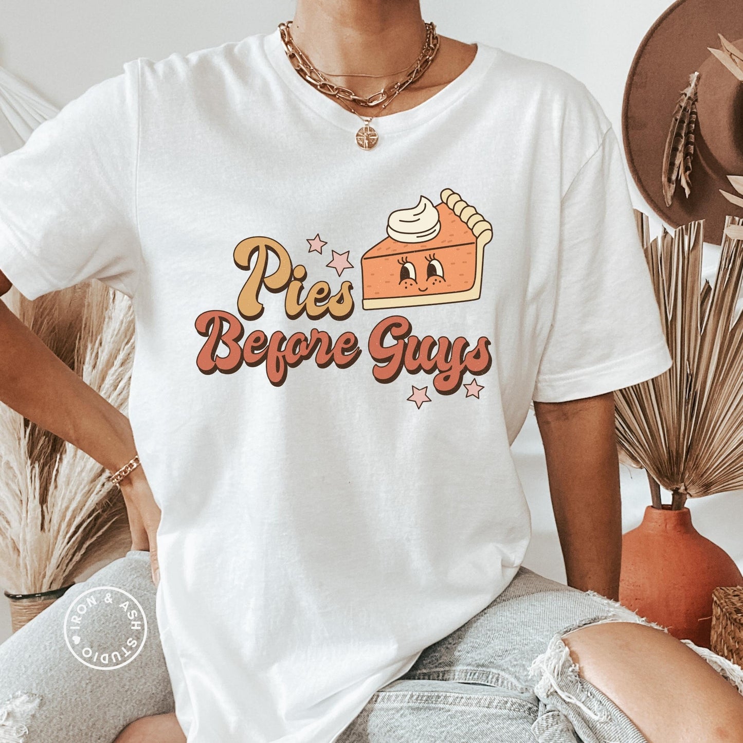 Pies Before Guys Funny Thanksgiving Shirt Thanksgiving Food shirt Pie Tee Friendsgiving Shirts Fall Shirt for Women Fall Shirts Food Shirts