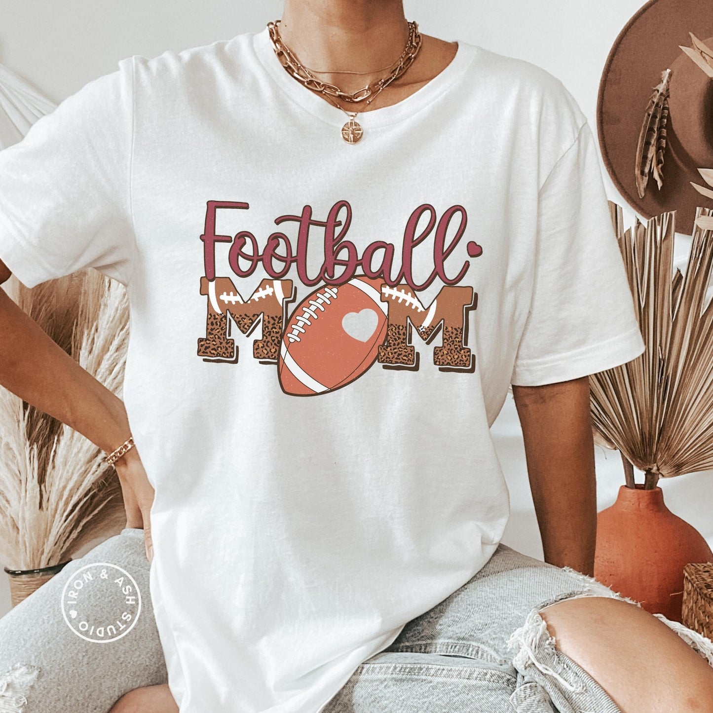 Retro Football Mom Shirt Tailgate Clothes Football Mama Tee Game Day TShirt Tailgate Season Friday Night Lights Women's Footbal Shirt