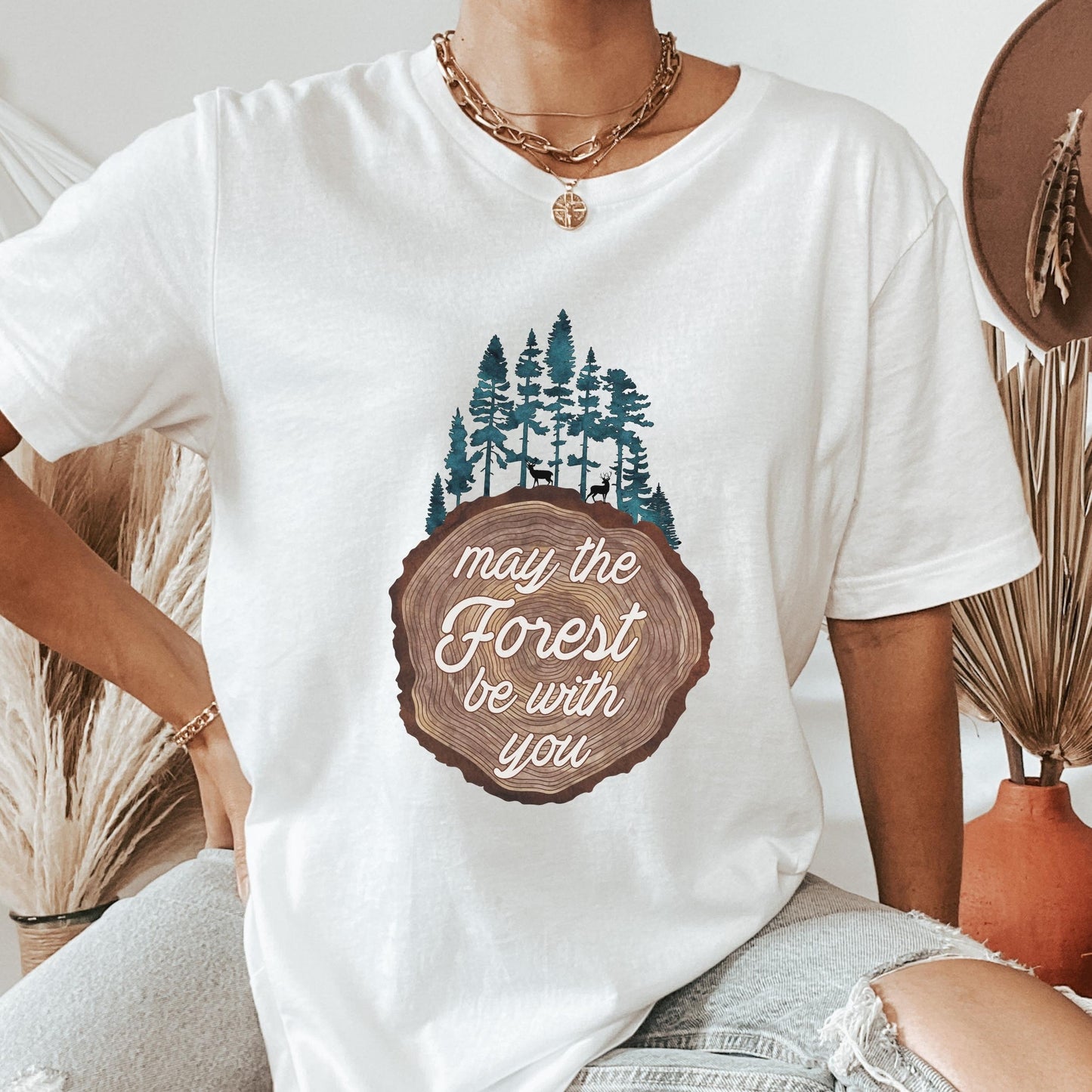 Pine Tree Shirt Nature Lover TShirt May The Forest Be With You Tree Ring Tee, Explore T Shirt Wilderness Graphic Tee Outdoor Shirts Tees