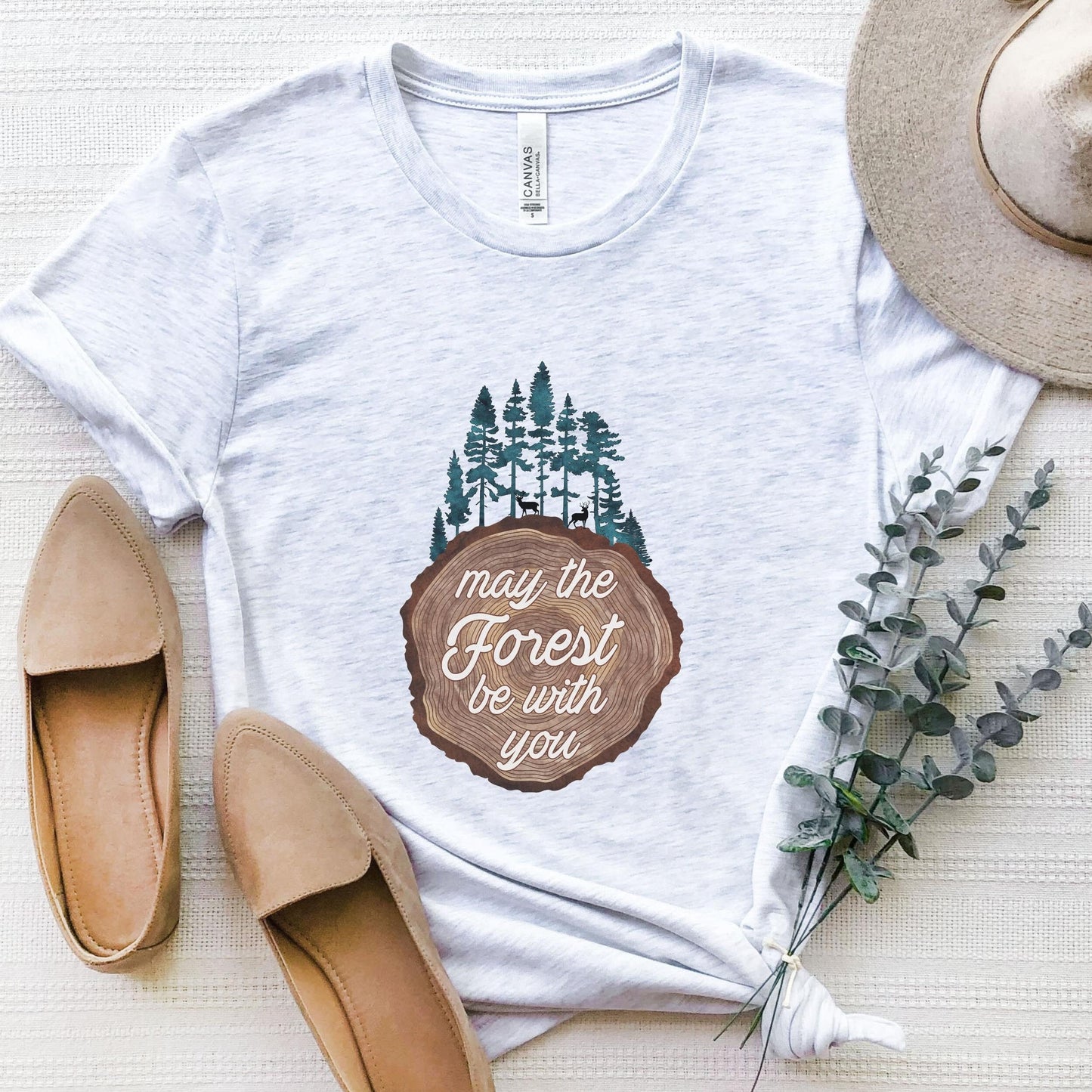Pine Tree Shirt Nature Lover TShirt May The Forest Be With You Tree Ring Tee, Explore T Shirt Wilderness Graphic Tee Outdoor Shirts Tees
