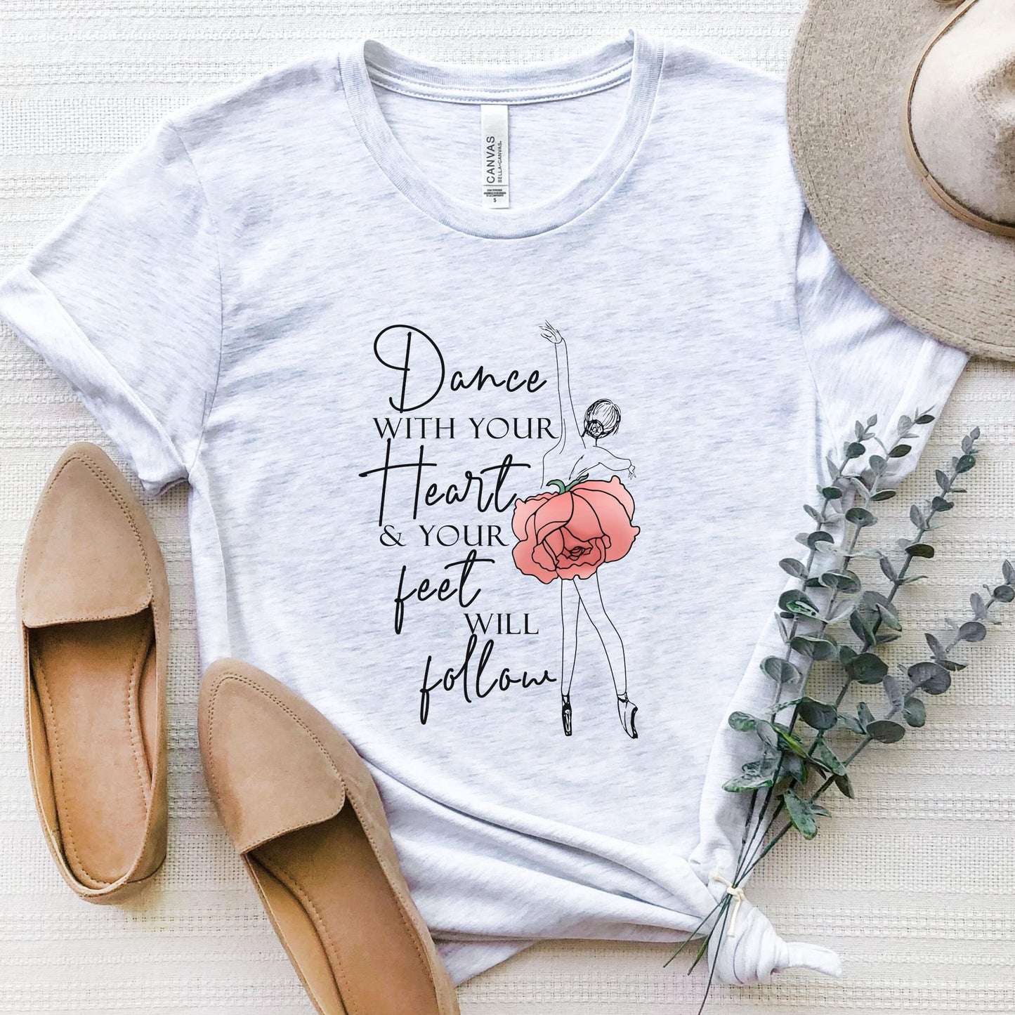 Ballet Shirt, Ballet Teacher, Dance Shirts For Women Girls, Dance With Your Heart Tee, Ballerina Shirt, Gift For Dancer, Dance Crew, Dancer