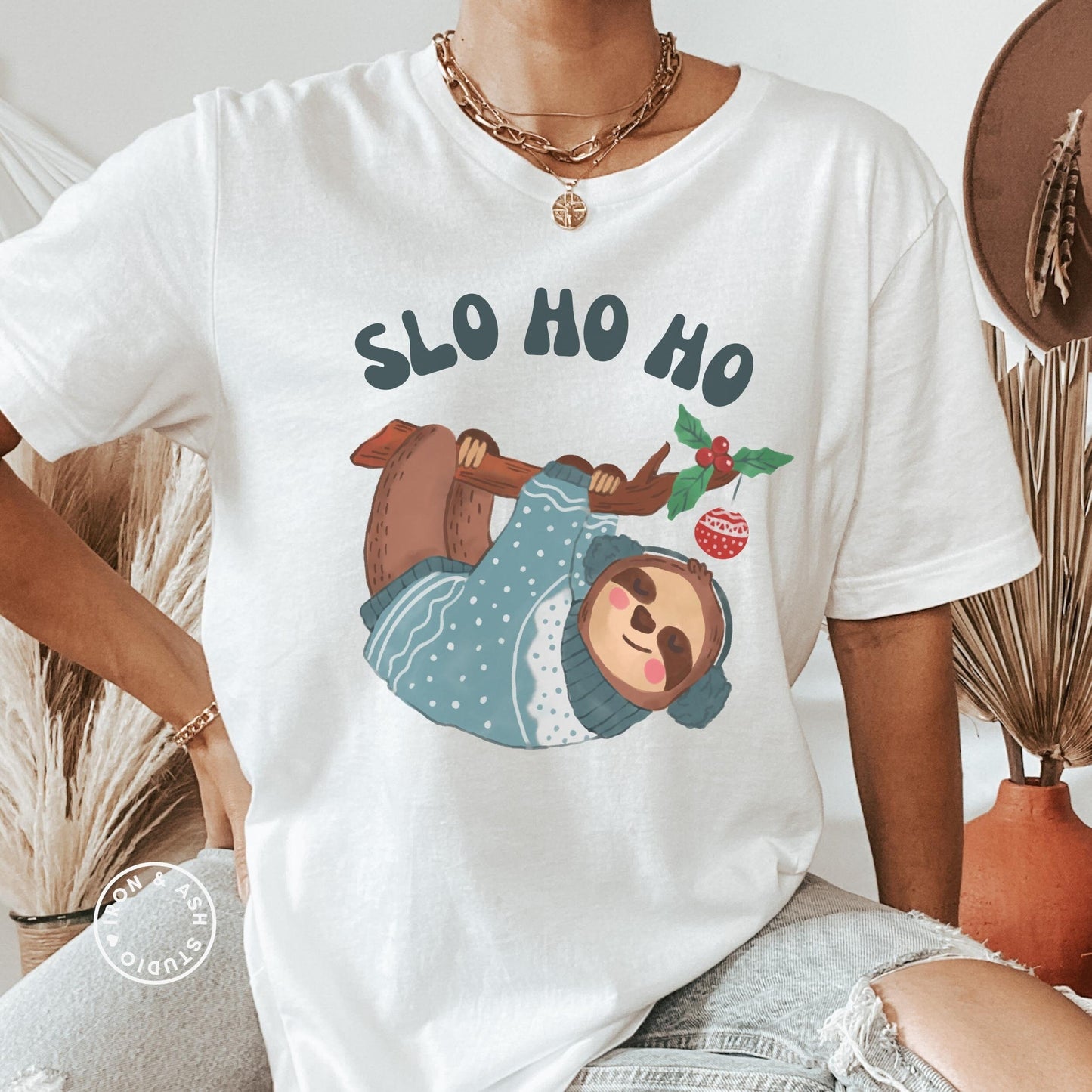 Funny Sloth Christmas Shirt, Funny Holiday Tee, Sloth Lover Gift, Holiday Crewneck TShirt, Merry and Bright, Christmas Pun Shirt, Sloth Gift
