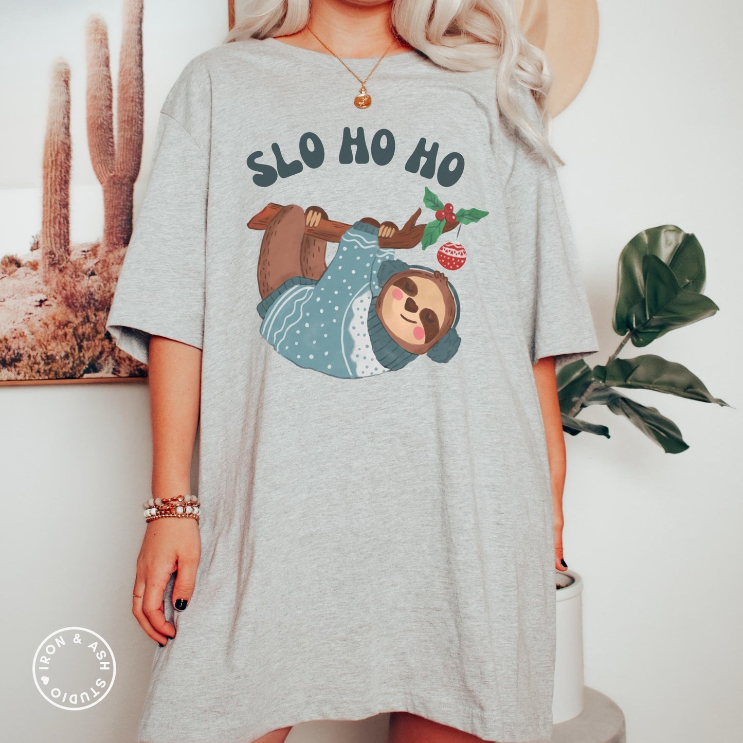 Funny Sloth Christmas Shirt, Funny Holiday Tee, Sloth Lover Gift, Holiday Crewneck TShirt, Merry and Bright, Christmas Pun Shirt, Sloth Gift