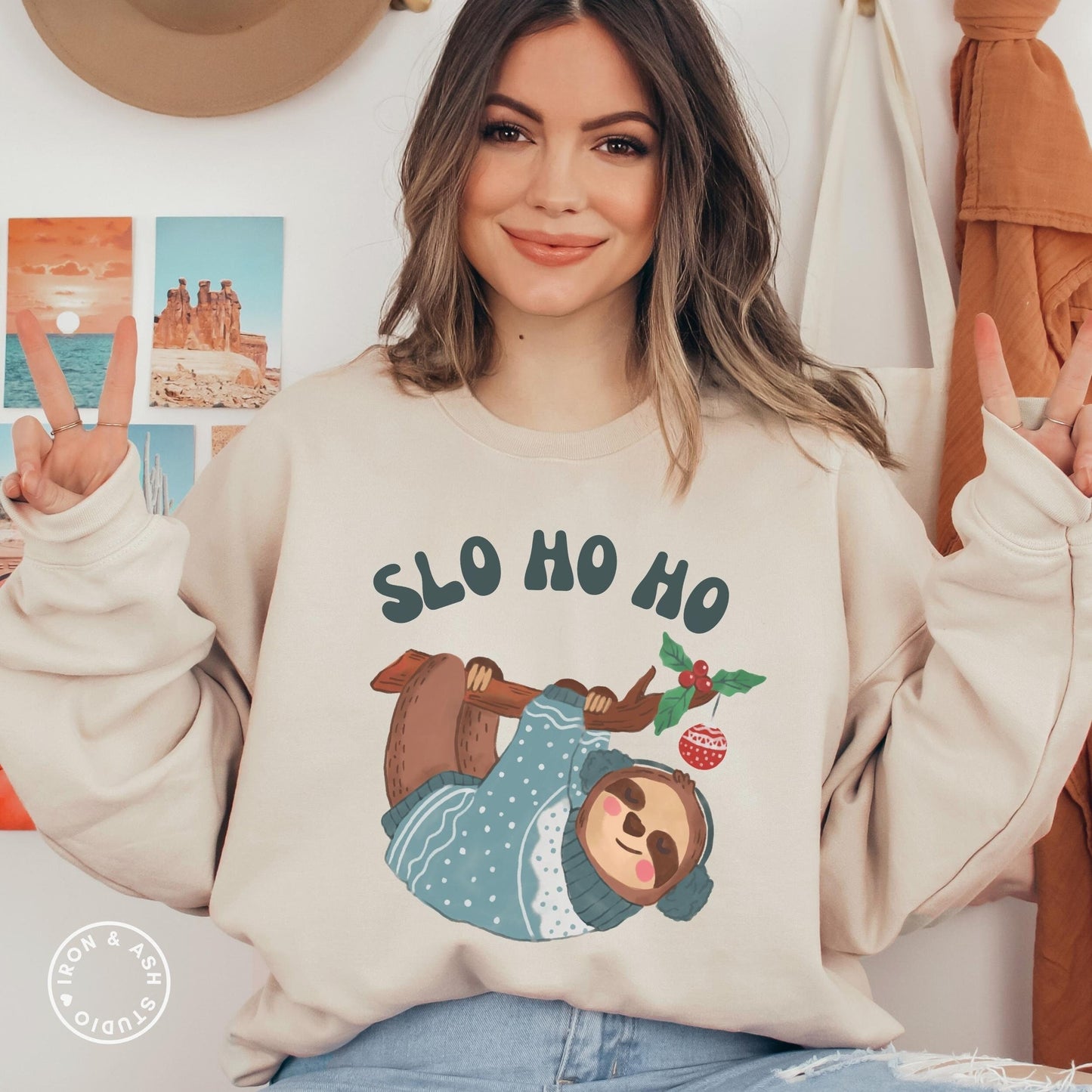 Funny Sloth Christmas Sweater, Funny Christmas Sweatshirt, Sloth Gifts For Women Sweatshirt, Holiday Crewneck, Christmas Crewneck Sweatshirt
