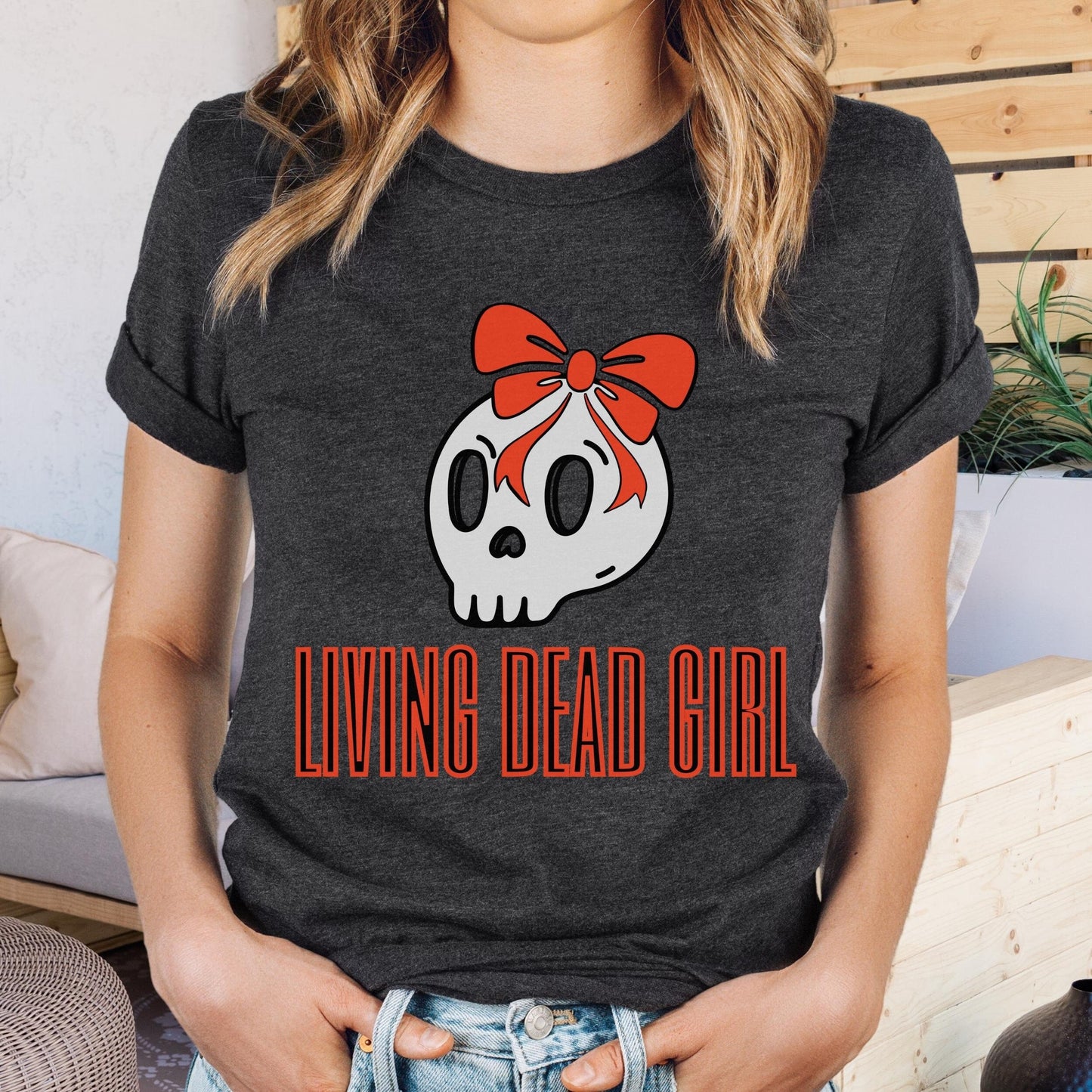 Living Dead Girl Kawaii Skull Tee Gothic Horror Fashion Minimalist Macabre Top Alternative Witchy Shirt Gothic Goth Girl Tshirt Skull Shirt