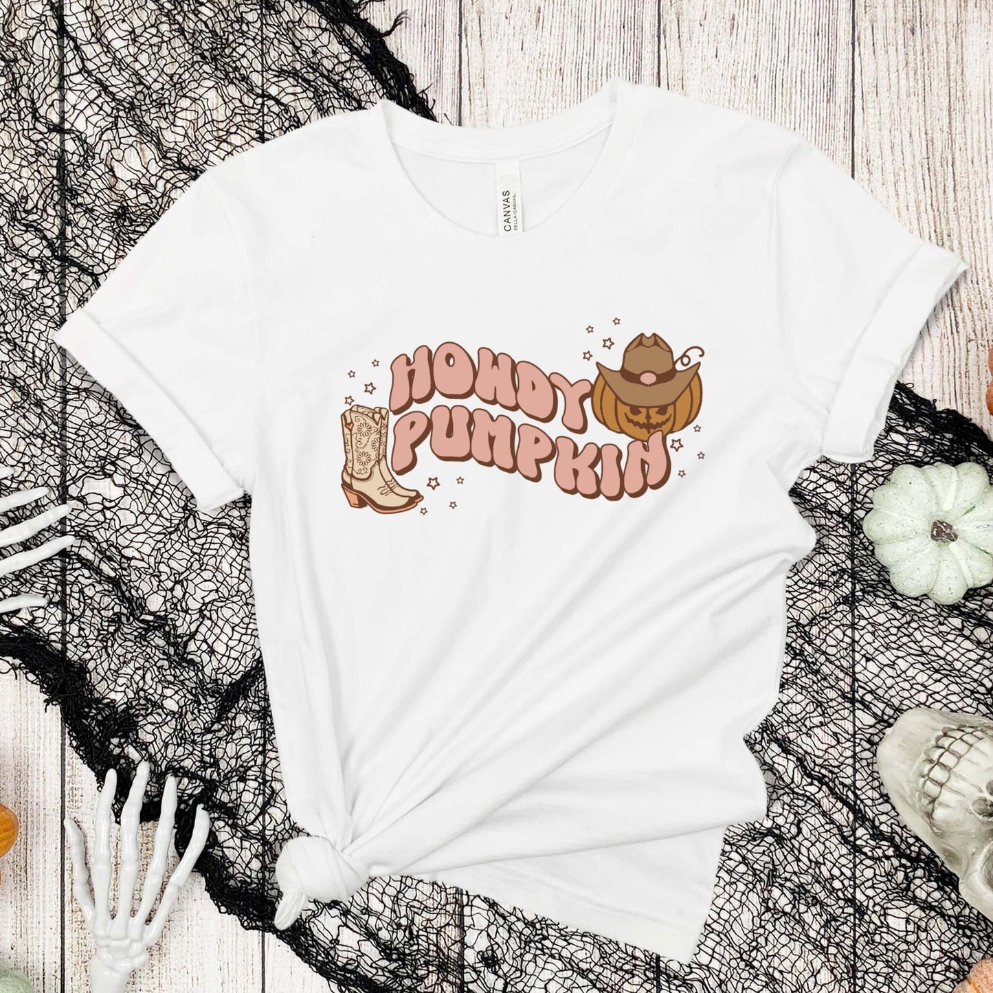 Retro Halloween Shirt, Howdy Pumpkin Western Shirt, Vintage Ghost Halloween Tee, Retro Fall TShirt, Fall Shirt, Funny Halloween Pumpkin Tee