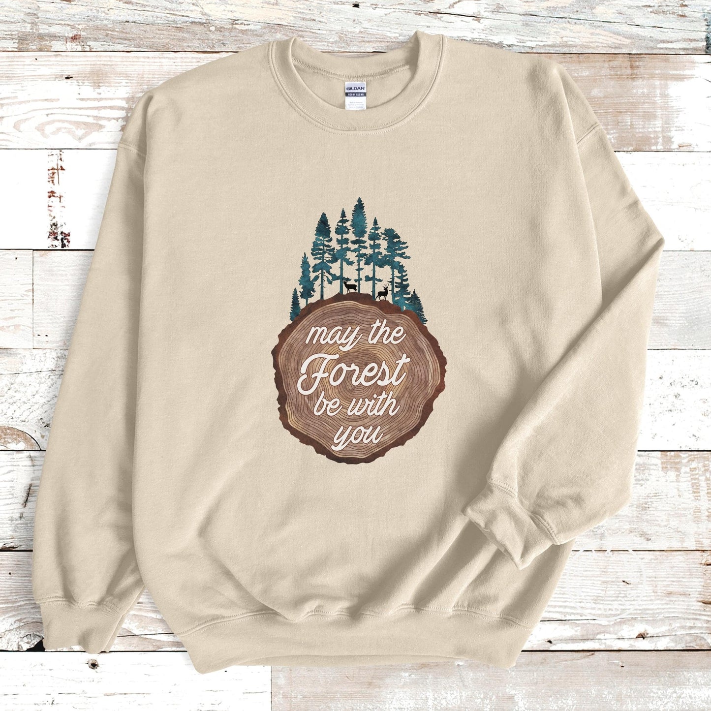 Nature Sweatshirt May The Forest Be With You Evergreen Pine Trees Travel Sweatshirt Gift for Nature Lover Hiking Shirt Camping Outdoors Gift